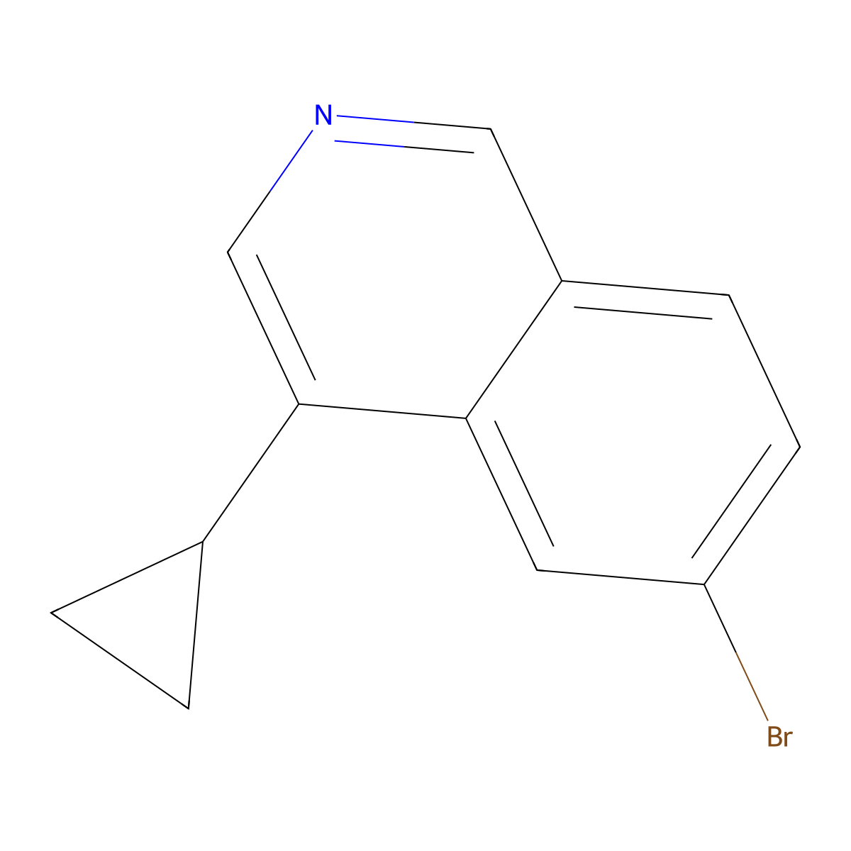 6-Bromo-4-cyclopropylisoquinoline molecular structure, CAS 2806718-96-5