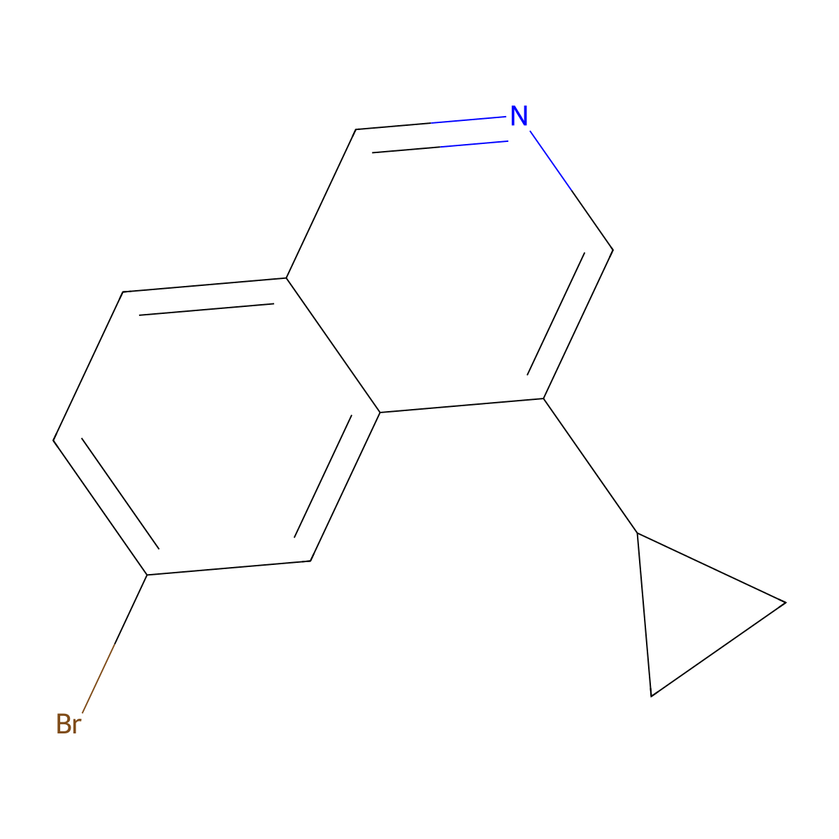 6-Bromo-4-cyclopropylisoquinoline molecular structure, CAS 2806718-96-5