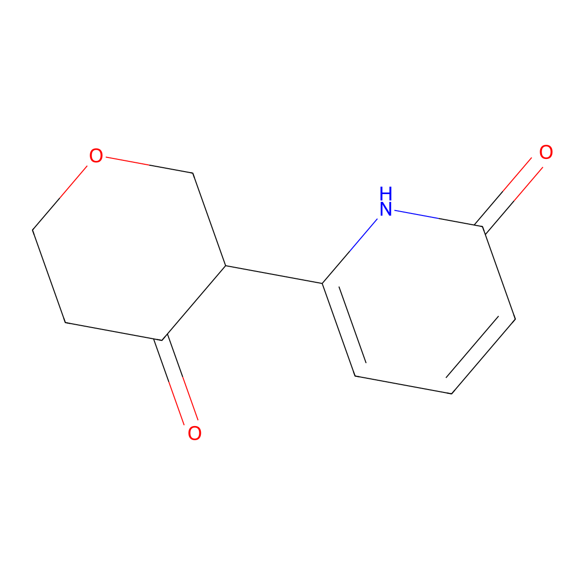 3-(6-hydroxypyridin-2-yl)tetrahydro-4H-pyran-4-one molecular structure, CAS 2806719-12-8