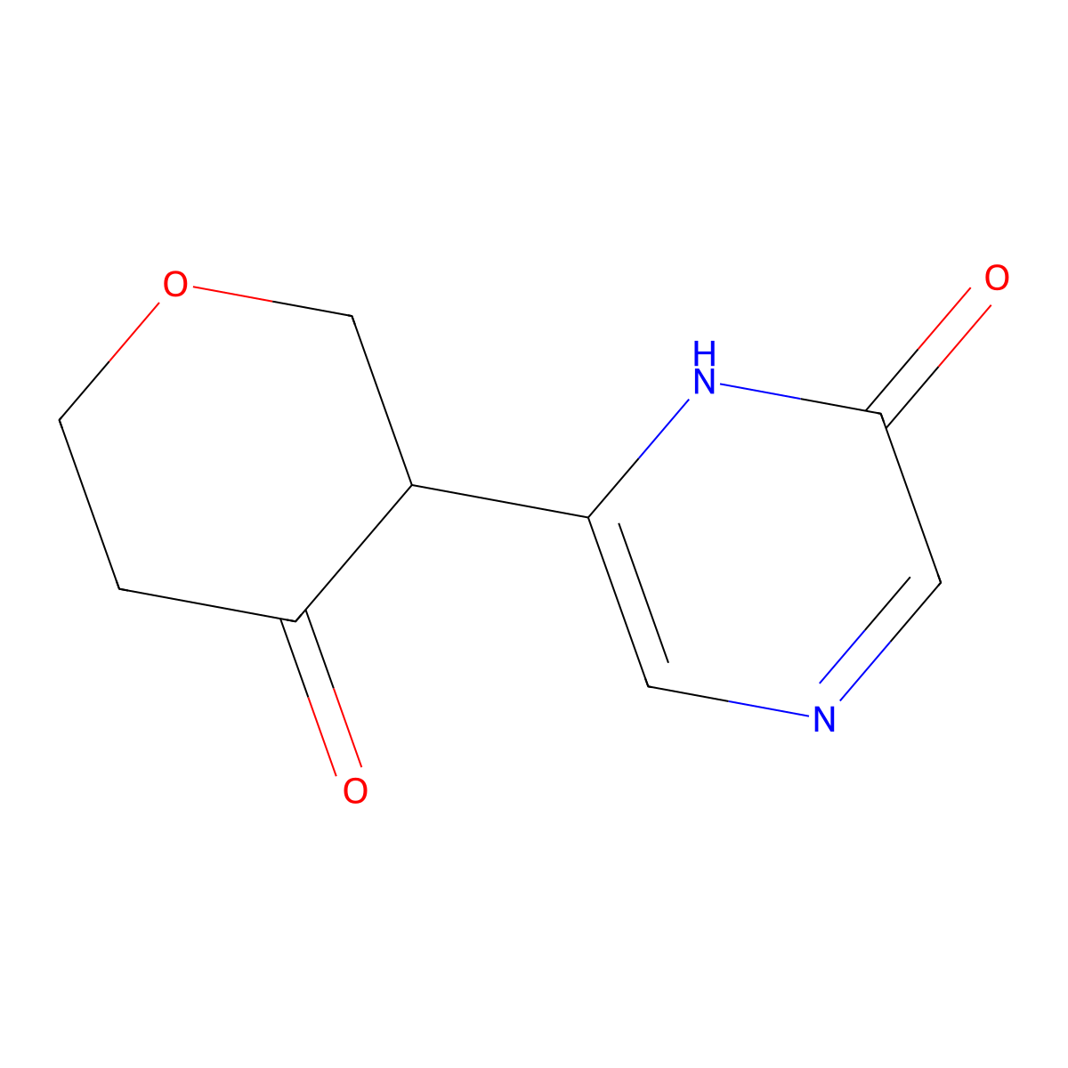 3-(6-hydroxypyrazin-2-yl)tetrahydro-4H-pyran-4-one molecular structure, CAS 2806719-36-6