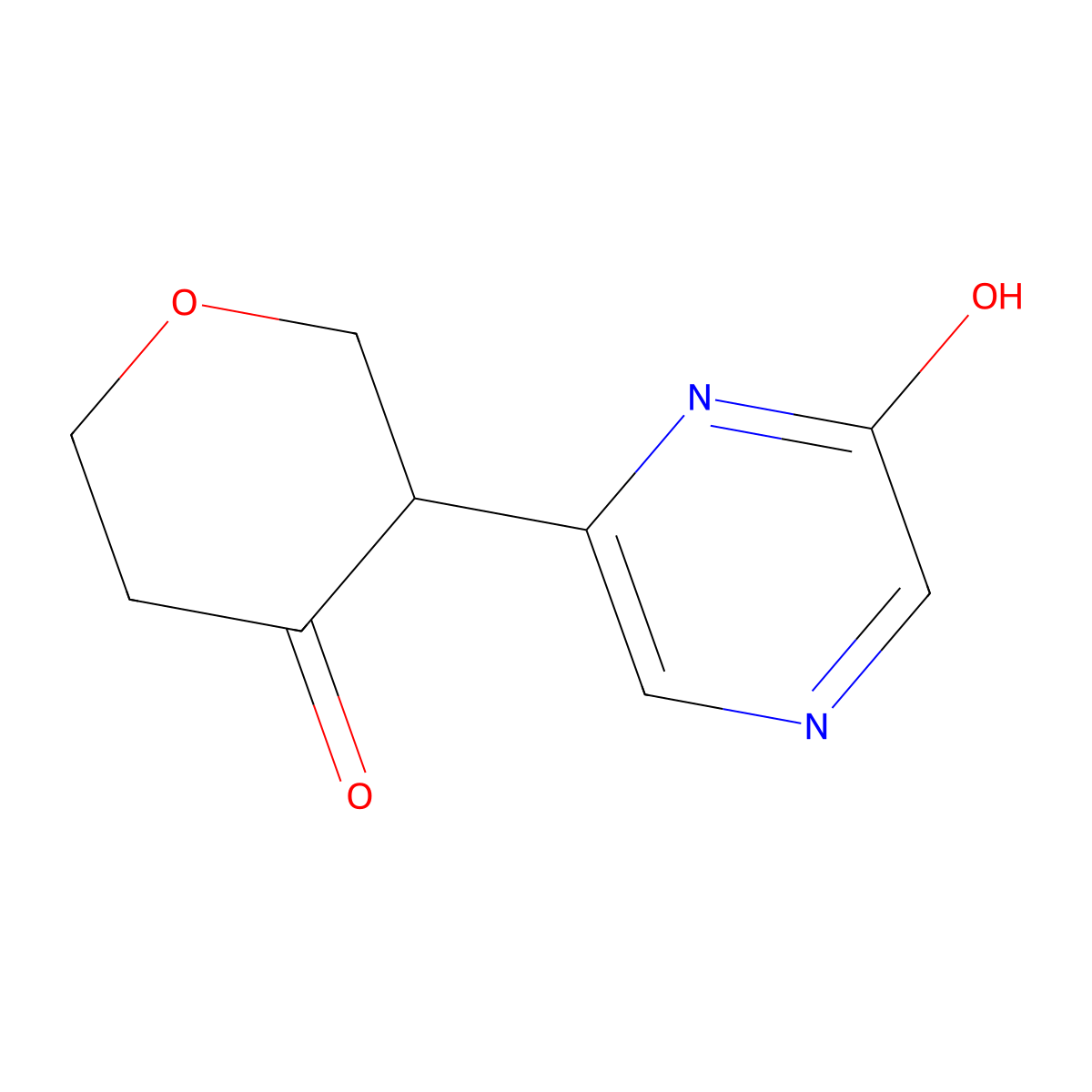 3-(6-hydroxypyrazin-2-yl)tetrahydro-4H-pyran-4-one molecular structure, CAS 2806719-36-6
