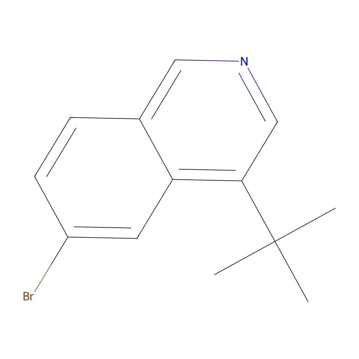 6-Bromo-4-(tert-butyl)isoquinoline molecular structure, CAS 2806719-84-4