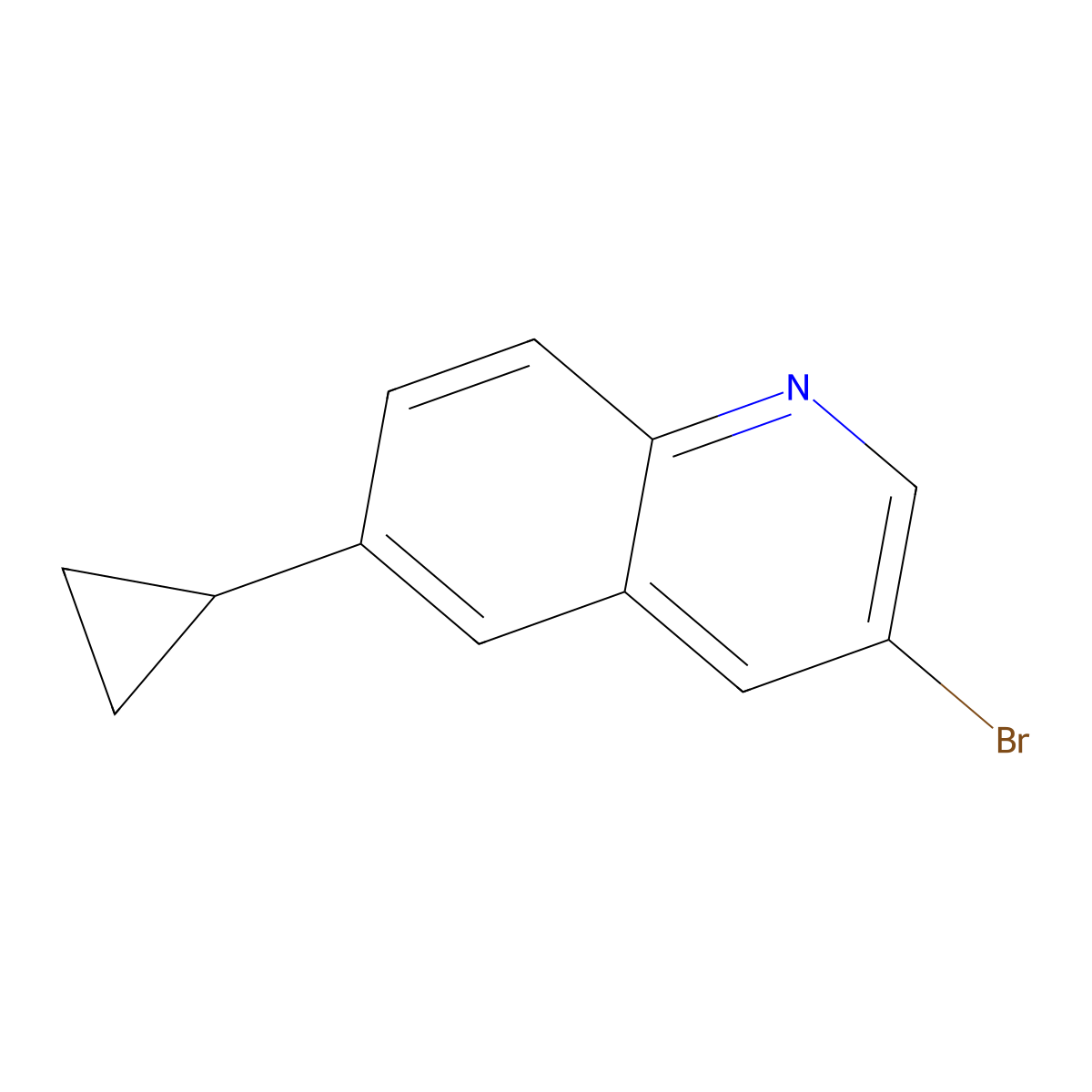 3-Bromo-6-cyclopropylquinoline molecular structure, CAS 2806719-89-9