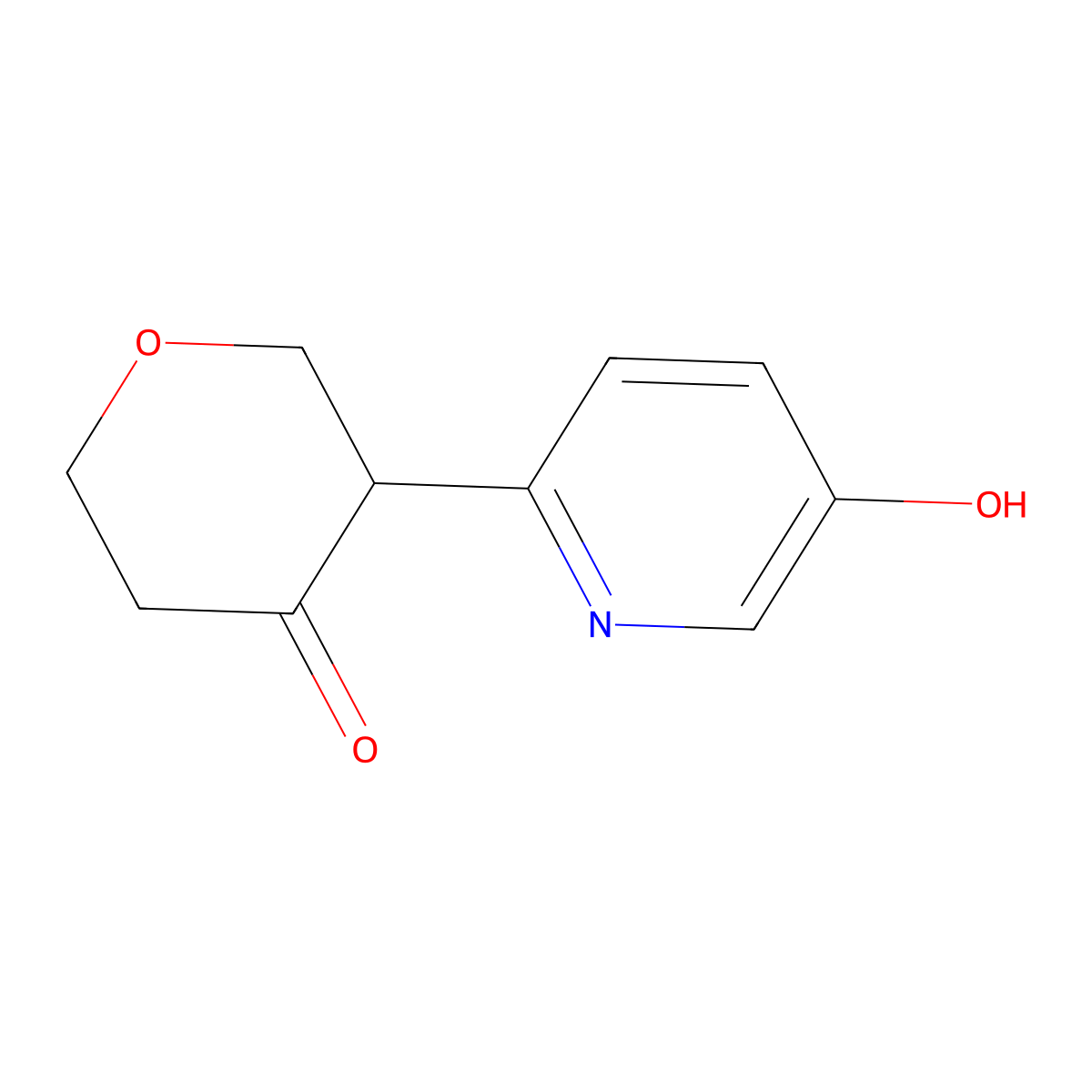 3-(5-hydroxypyridin-2-yl)tetrahydro-4H-pyran-4-one molecular structure, CAS 2806720-20-5