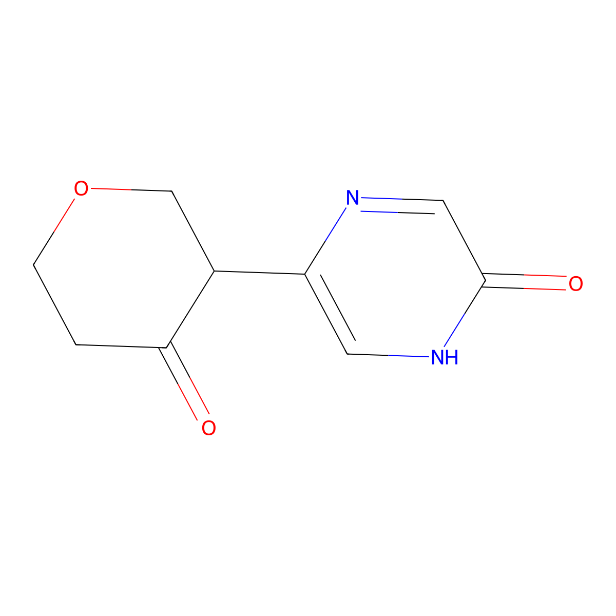 3-(5-hydroxypyrazin-2-yl)tetrahydro-4H-pyran-4-one molecular structure, CAS 2806720-25-0