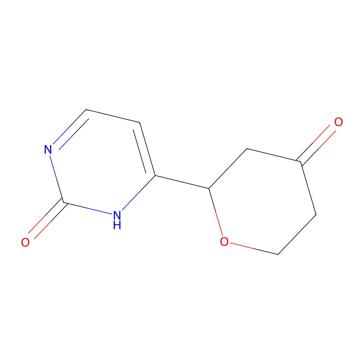 2-(2-hydroxypyrimidin-4-yl)tetrahydro-4H-pyran-4-one molecular structure, CAS 2806720-91-0
