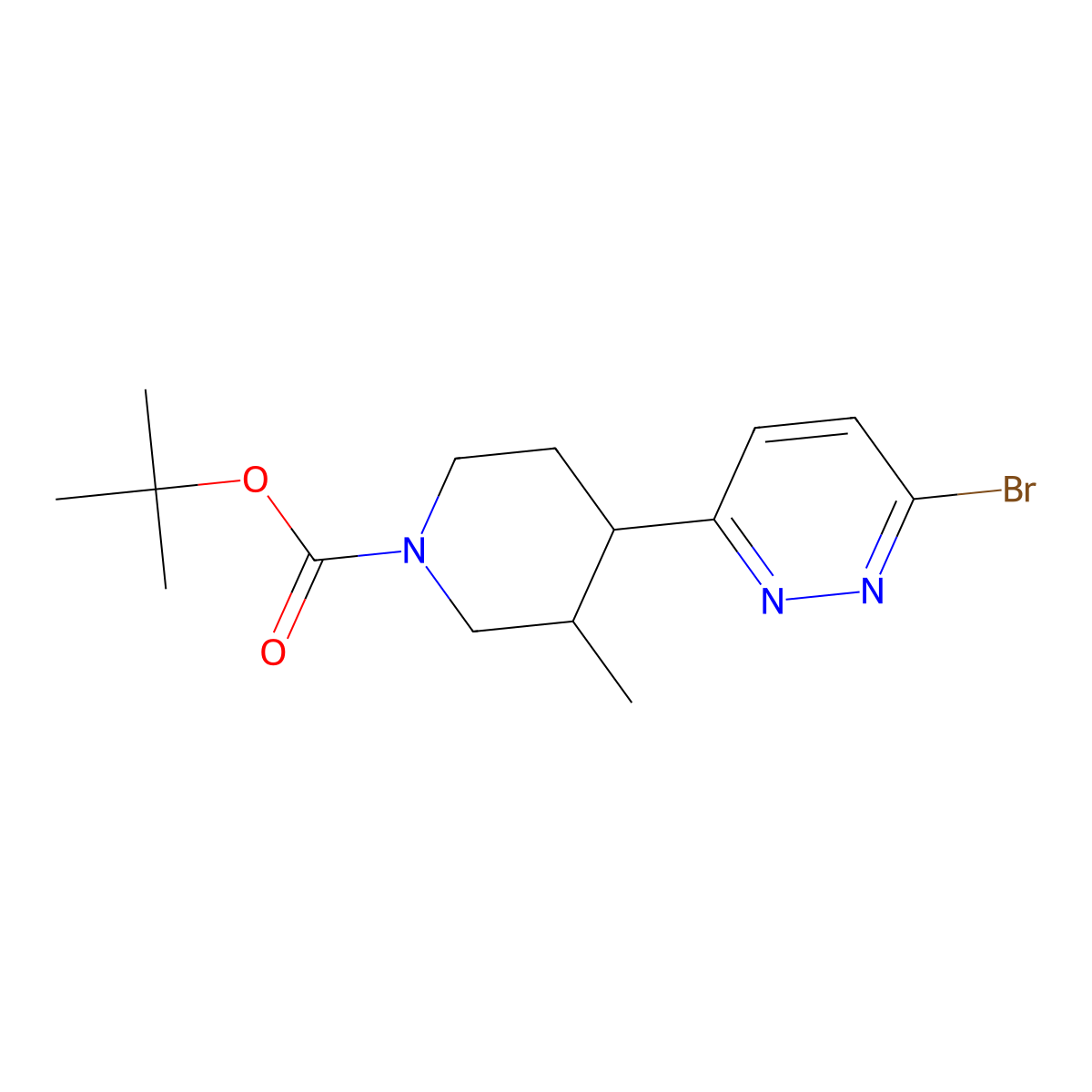 Tert-butyl 4-(6-bromopyridazin-3-yl)-3-methylpiperidine-1-carboxylate molecular structure, CAS 2806720-93-2