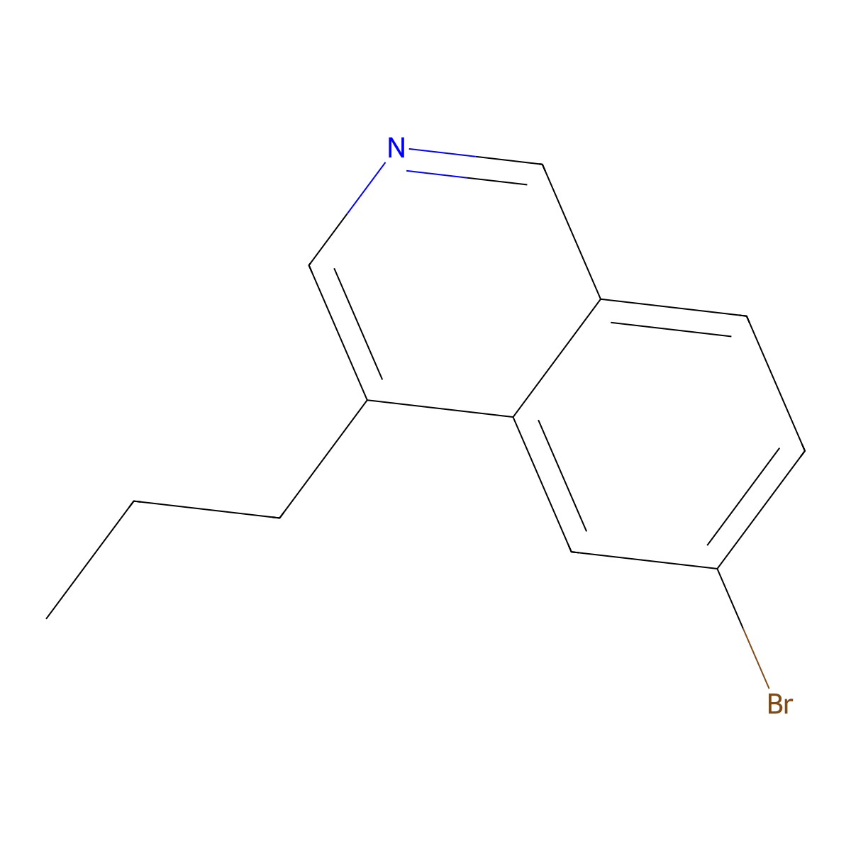 6-Bromo-4-propylisoquinoline molecular structure, CAS 2806721-34-4