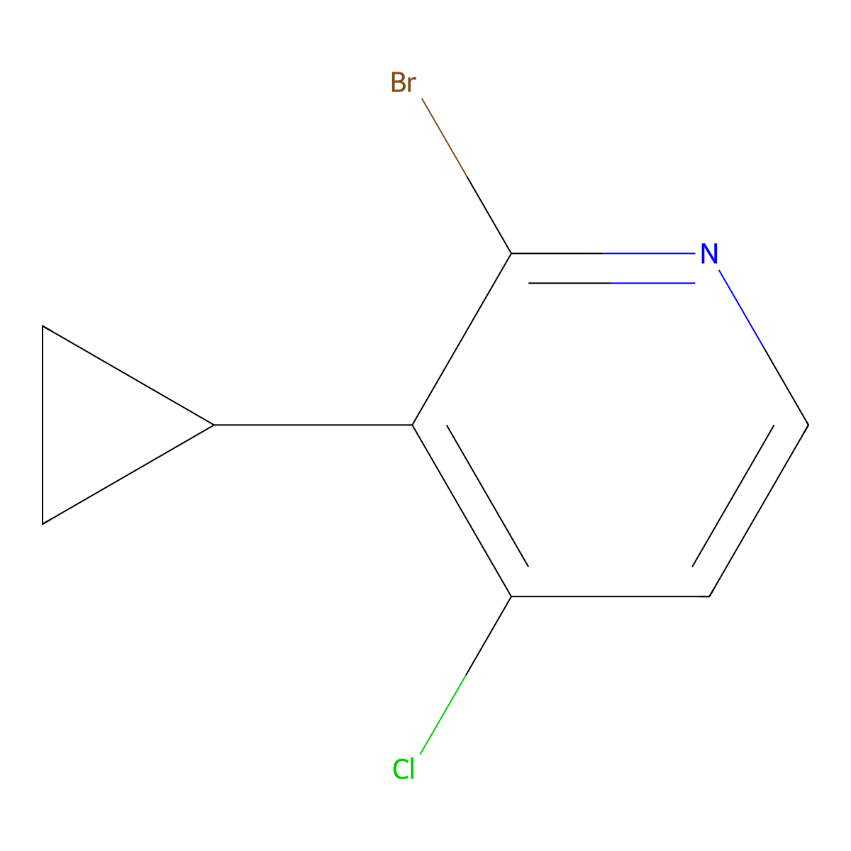 2-Bromo-4-chloro-3-cyclopropylpyridine molecular structure, CAS 2806721-36-6