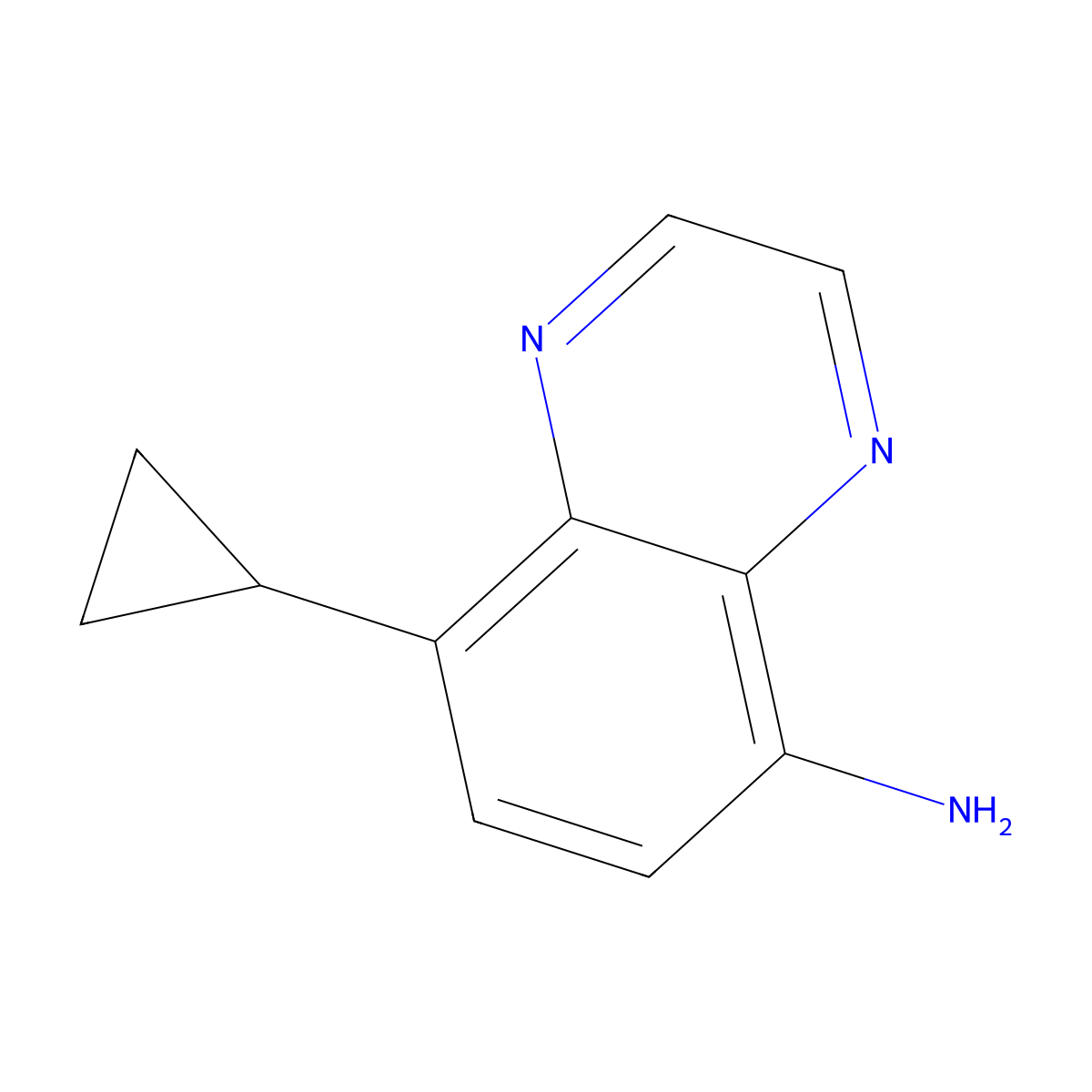 8-Cyclopropylquinoxalin-5-amine molecular structure, CAS 2806721-43-5