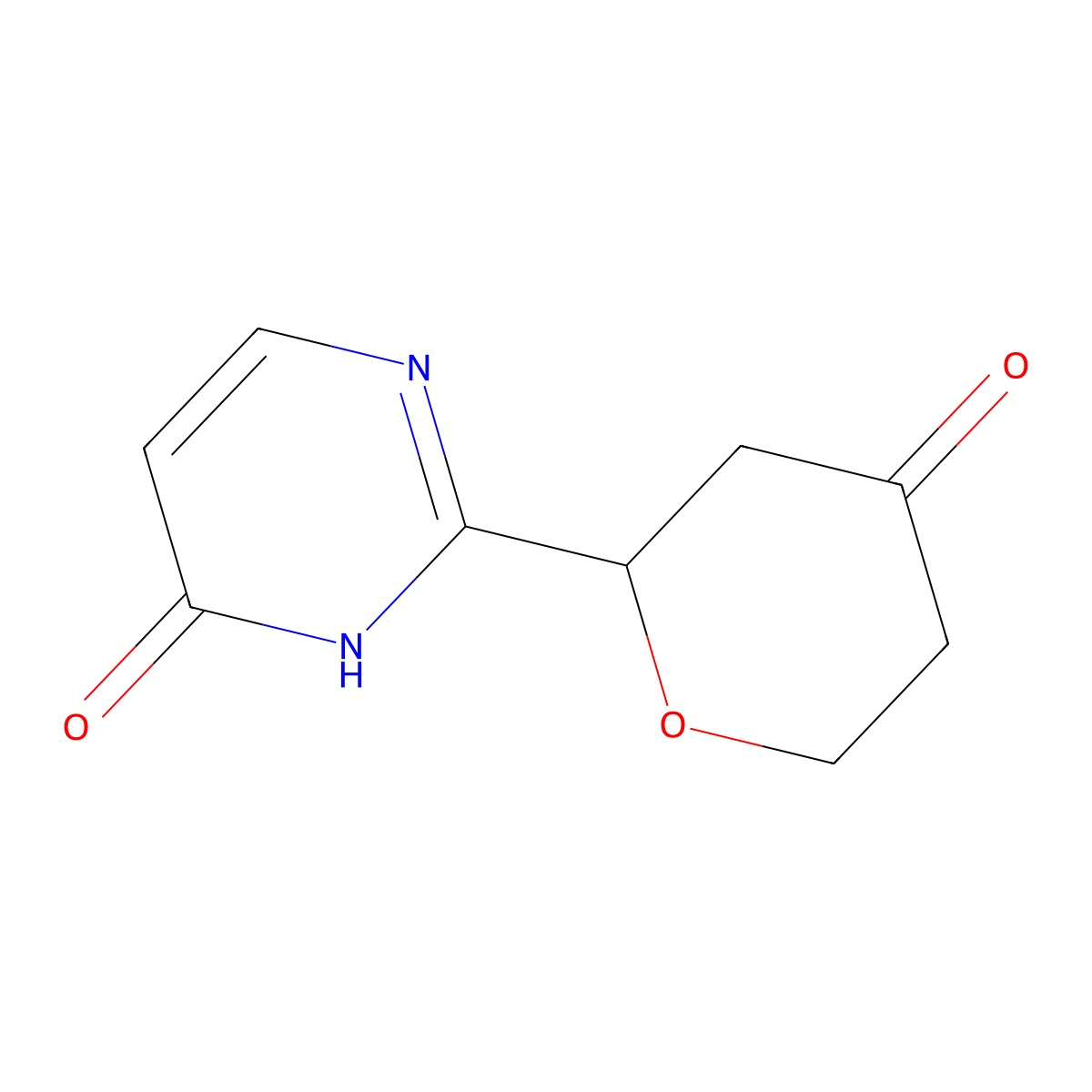 2-(4-hydroxypyrimidin-2-yl)tetrahydro-4H-pyran-4-one molecular structure, CAS 2806721-62-8