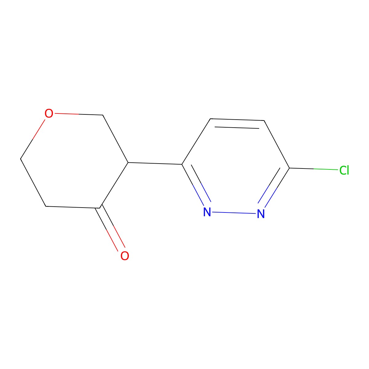 3-(6-chloropyridazin-3-yl)tetrahydro-4H-pyran-4-one molecular structure, CAS 2806728-57-2