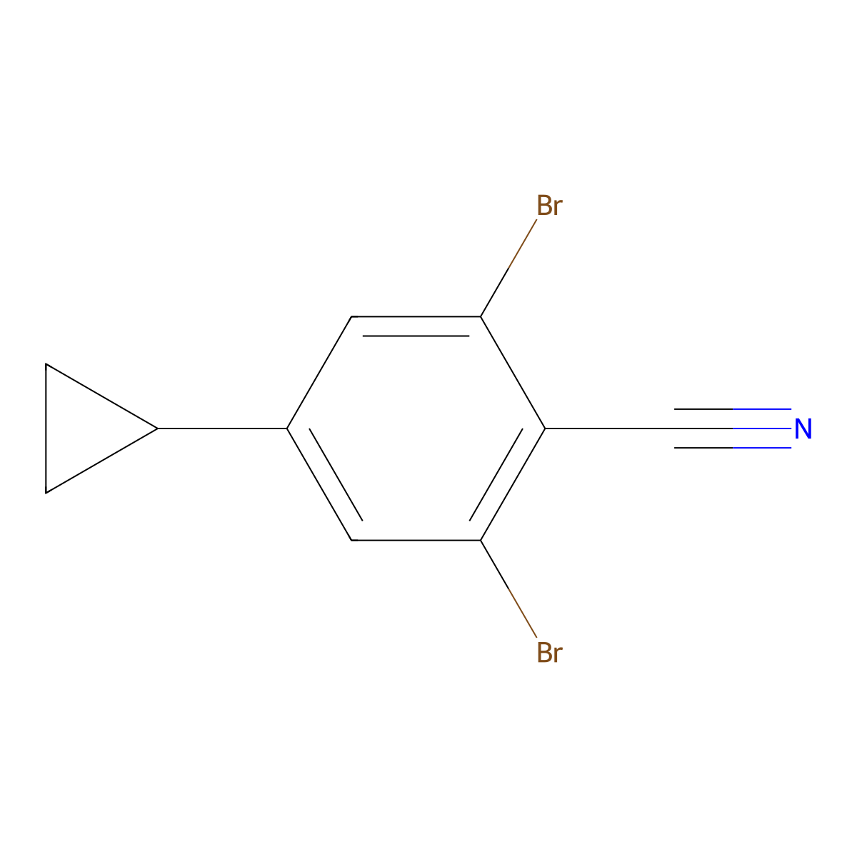 2,6-Dibromo-4-cyclopropylbenzonitrile molecular structure, CAS 2806728-60-7
