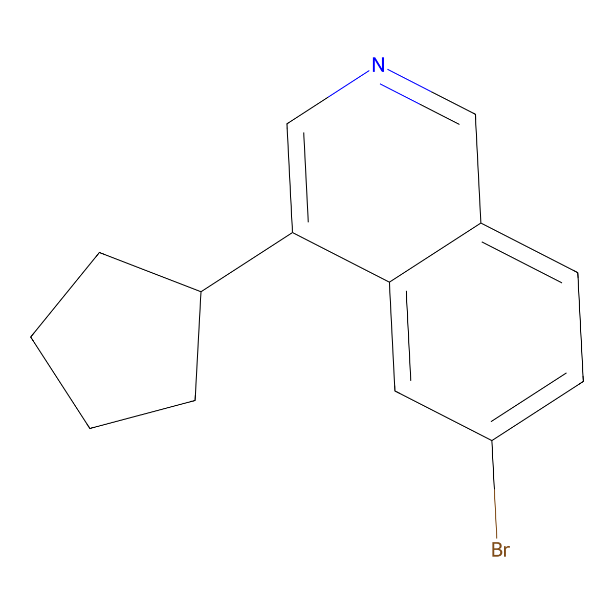 6-Bromo-4-cyclopentylisoquinoline molecular structure, CAS 2806728-99-2