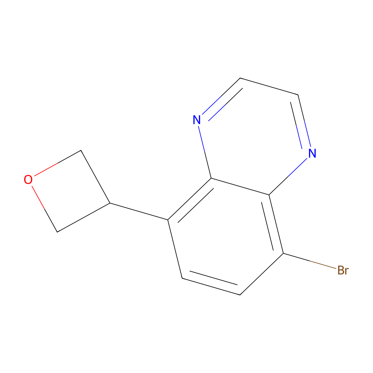 5-Bromo-8-(oxetan-3-yl)quinoxaline molecular structure, CAS 2806729-02-0
