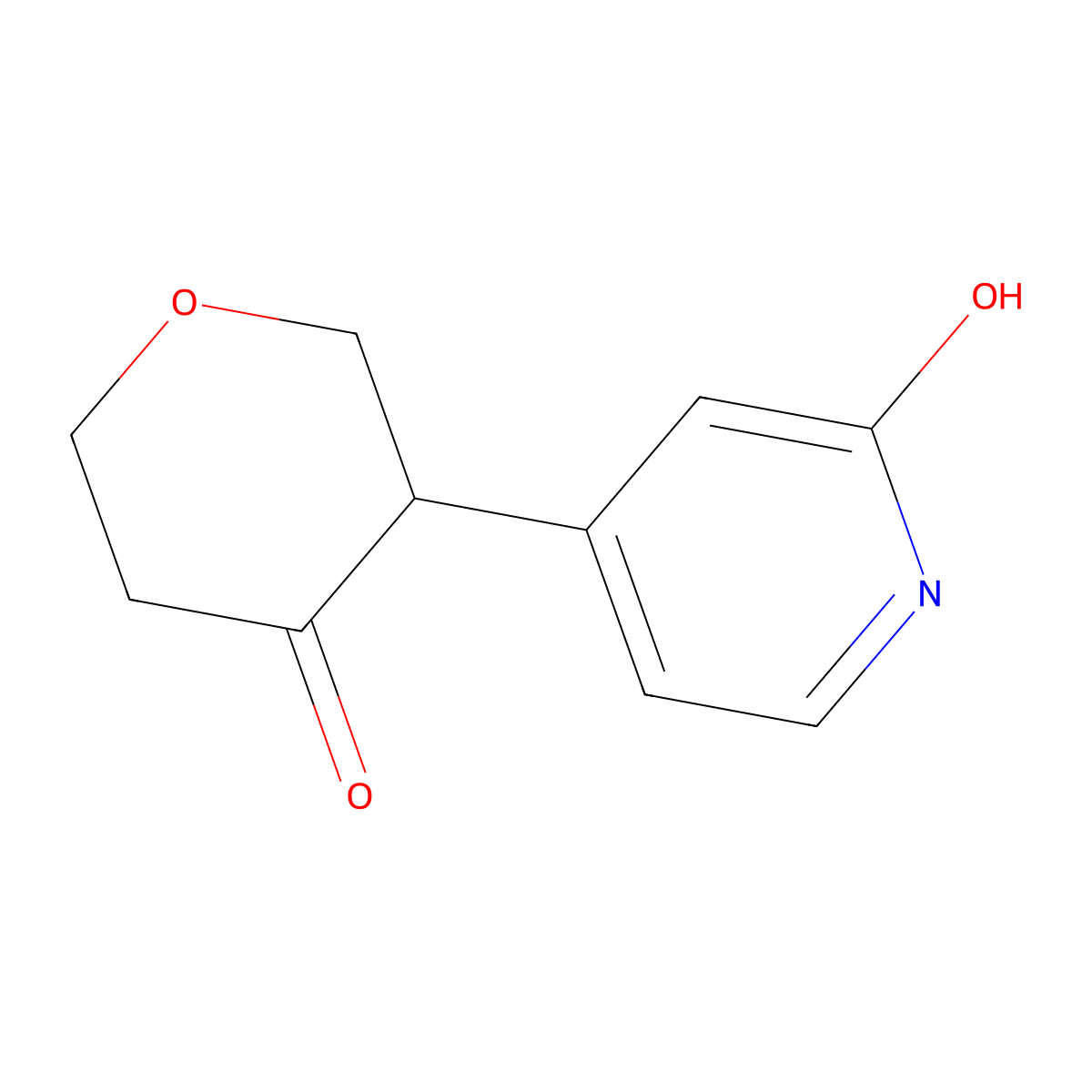 3-(2-hydroxypyridin-4-yl)tetrahydro-4H-pyran-4-one molecular structure, CAS 2806729-72-4