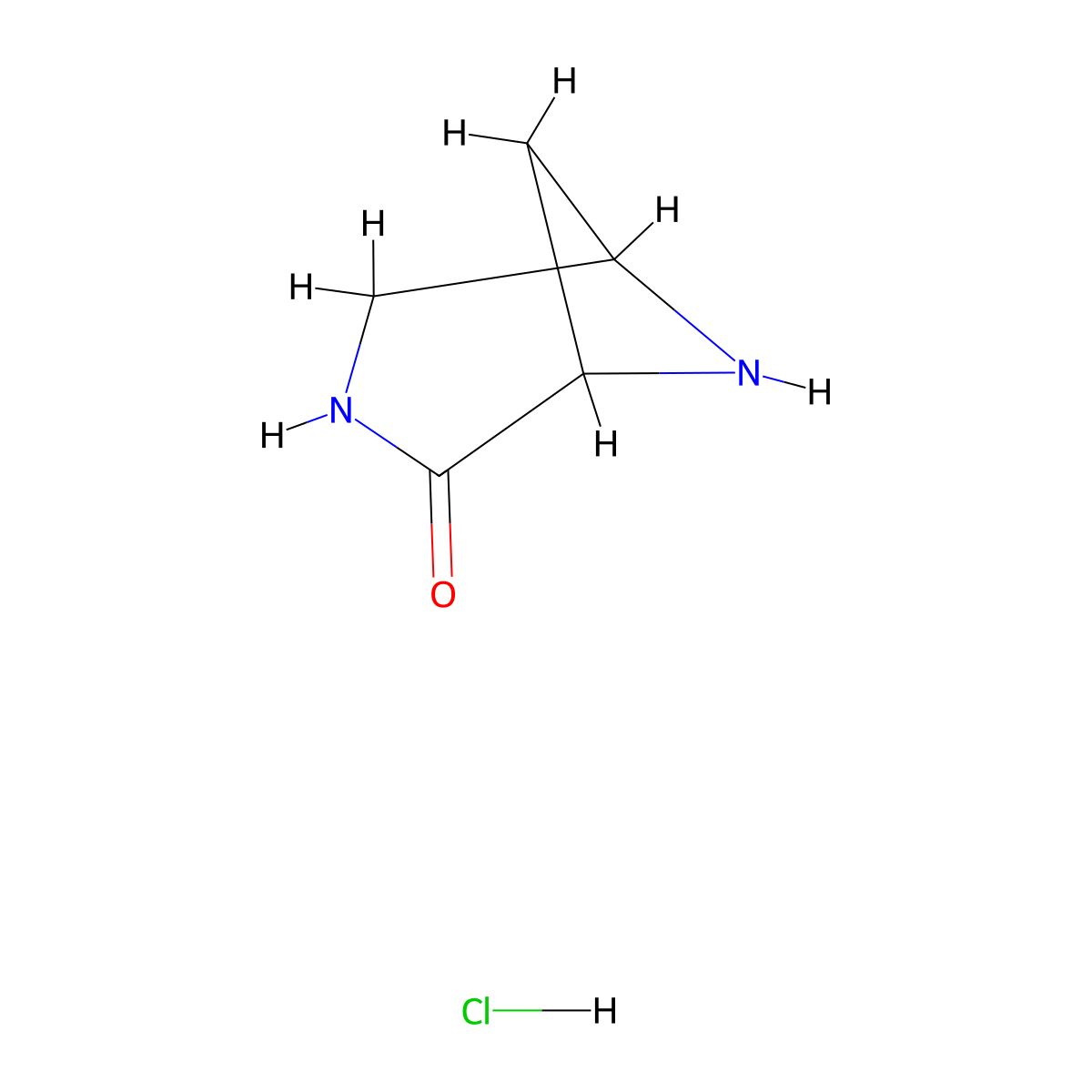 3,6-Diazabicyclo[3.1.1]heptan-2-one;hydrochloride molecular structure, CAS 2806738-86-1