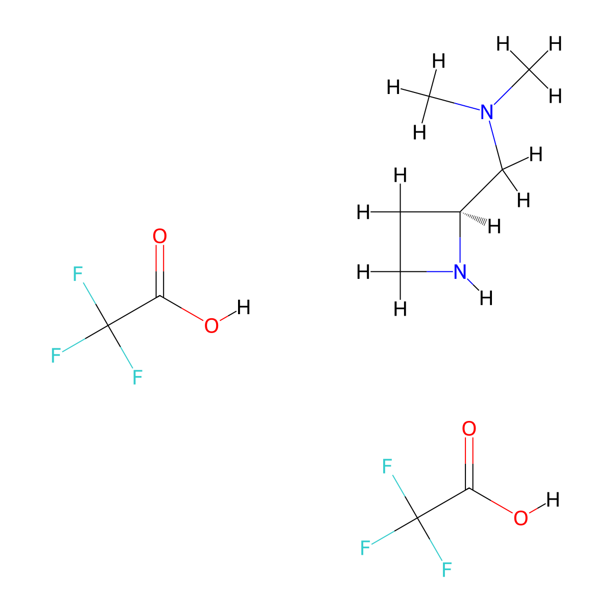 1-[(2S)-azetidin-2-yl]-N,N-dimethyl-methanamine;2,2,2-trifluoroacetic acid molecular structure, CAS 2806738-91-8