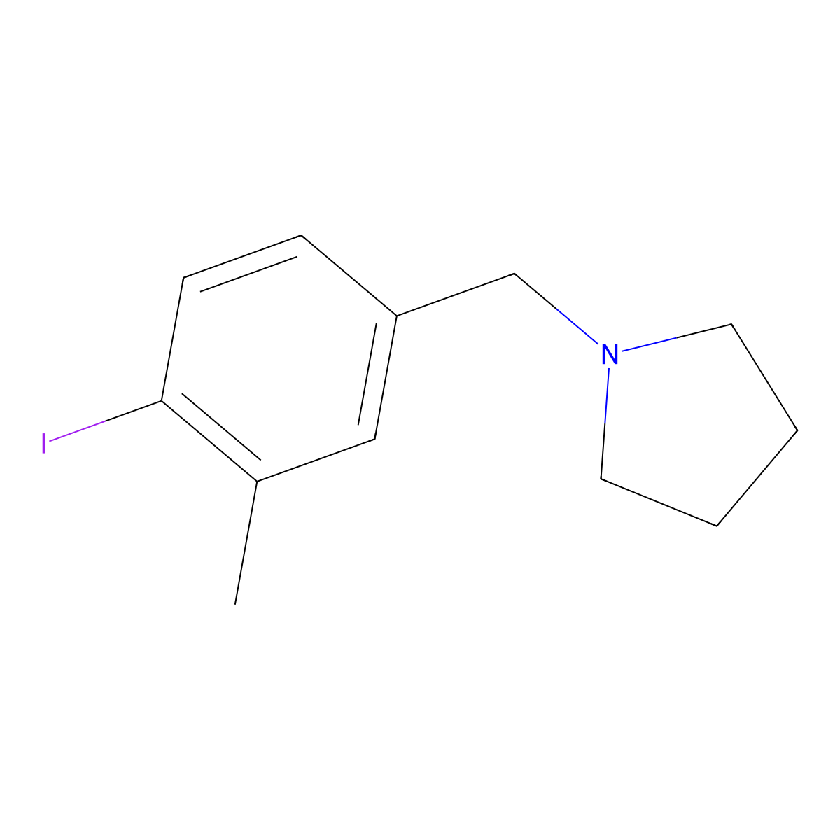 1-(4-Iodo-3-methyl-benzyl)-pyrrolidine molecular structure, CAS 2806846-45-5