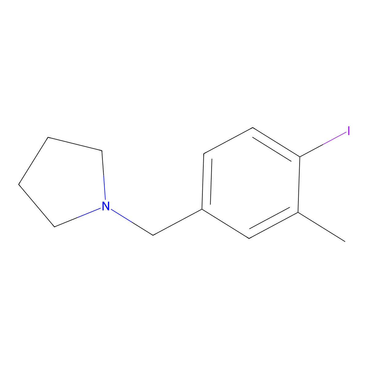 1-(4-Iodo-3-methyl-benzyl)-pyrrolidine molecular structure, CAS 2806846-45-5