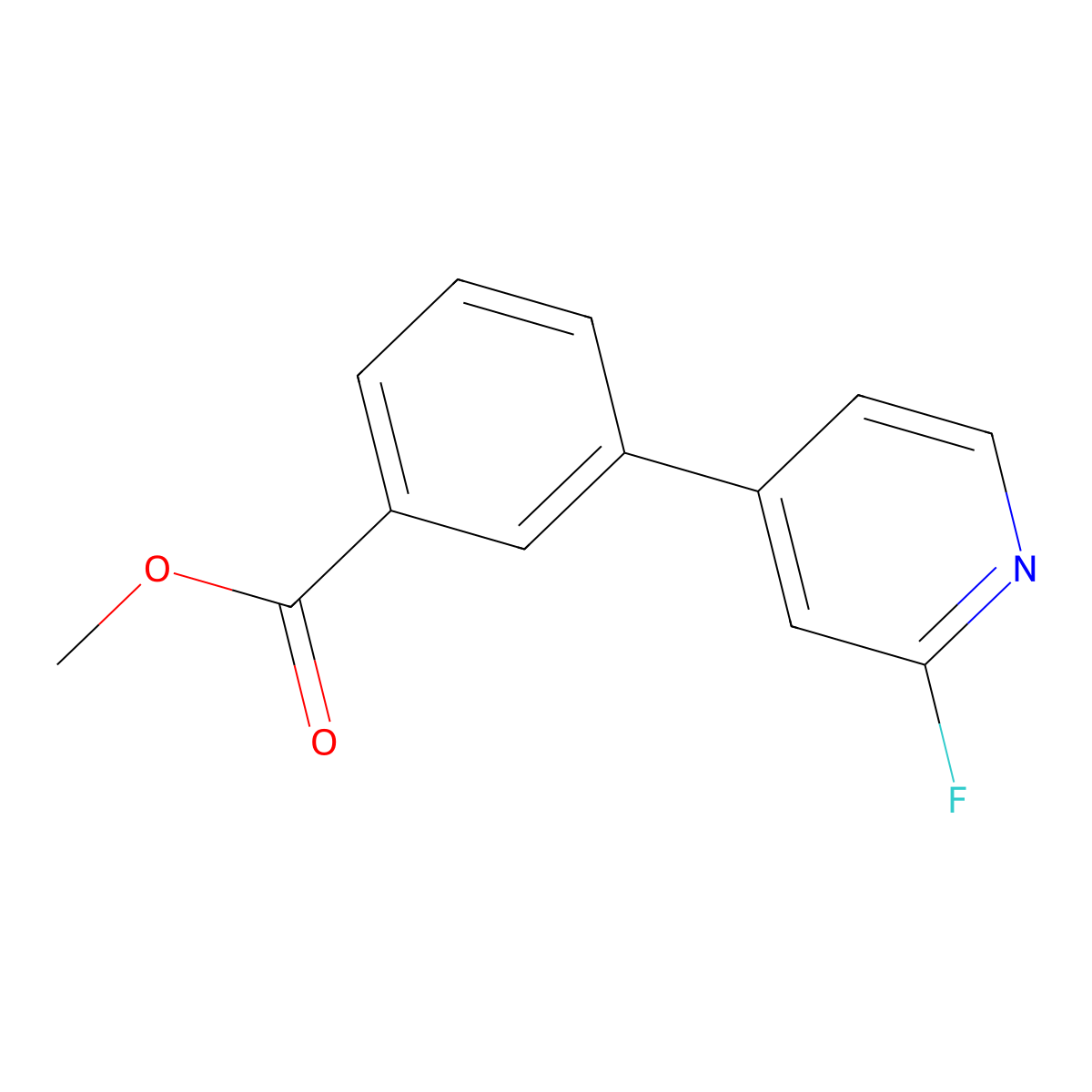 Benzoic acid, 3-(2-fluoro-4-pyridinyl)-, methyl ester molecular structure, CAS 2806847-32-3