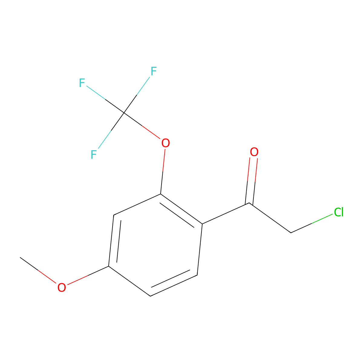 2-Chloro-1-[4-methoxy-2-(trifluoromethoxy)phenyl]ethanone molecular structure, CAS 2806892-60-2
