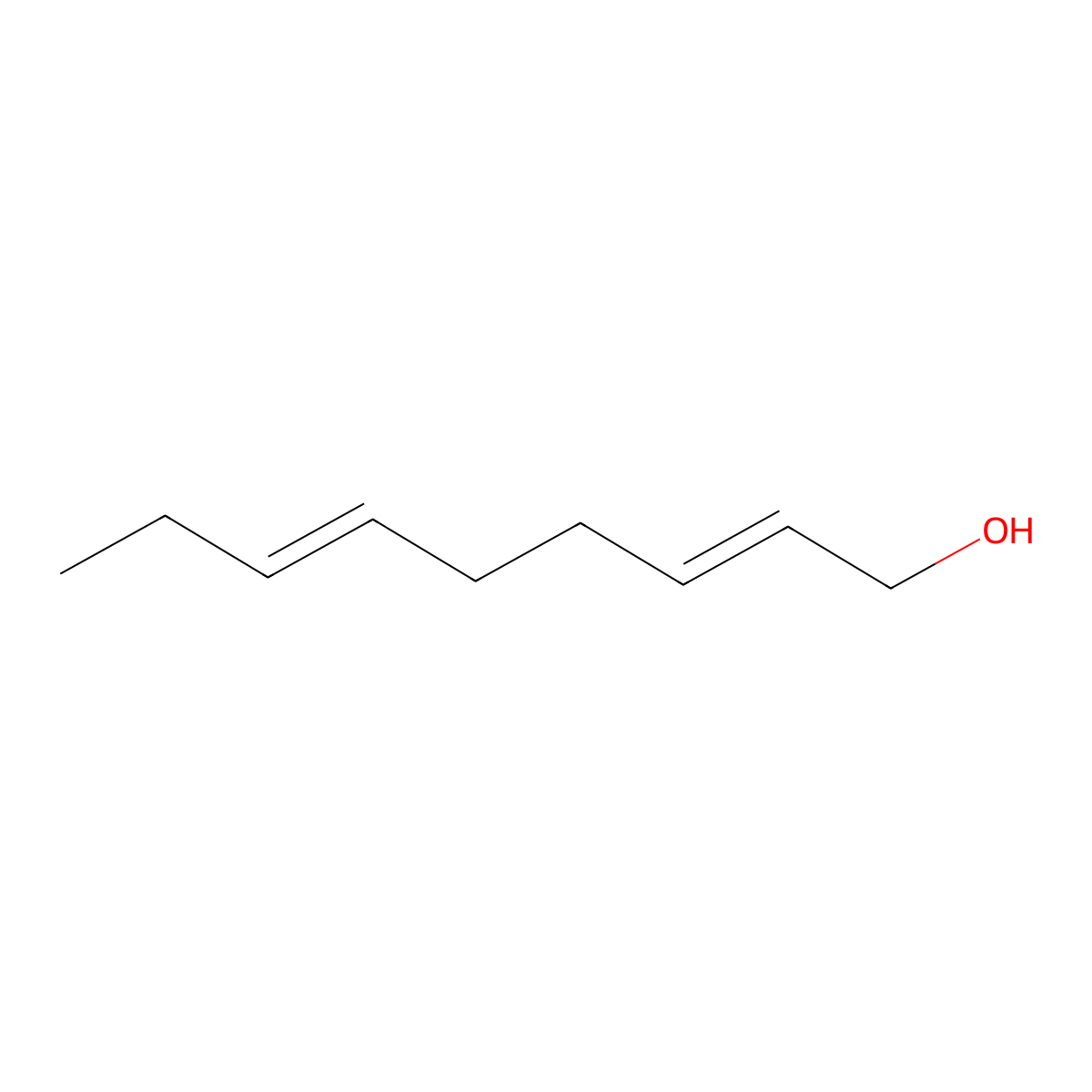 trans-2,cis-6-Nonadienol molecular structure, CAS 28069-72-9