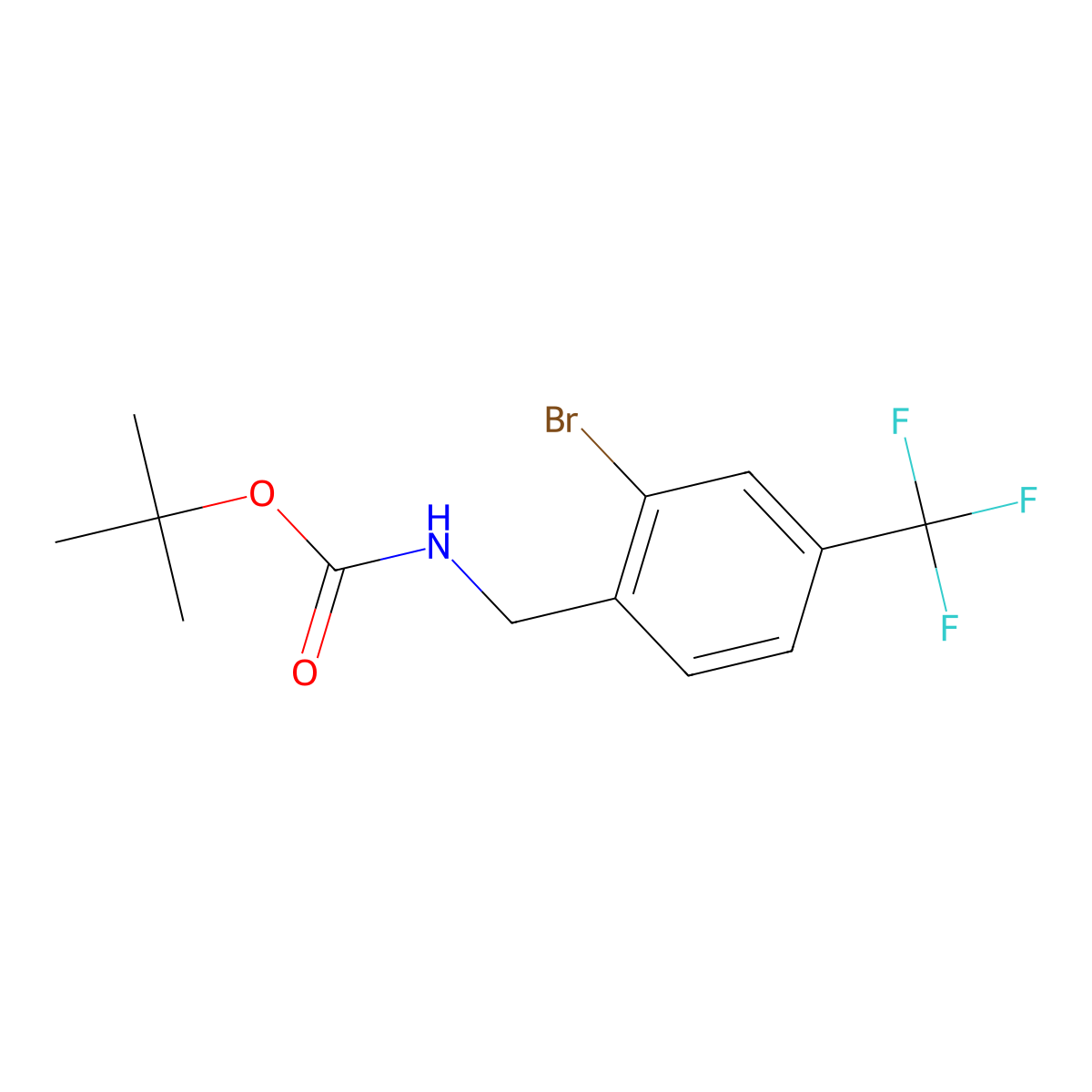 tert-Butyl 2-bromo-4-(trifluoromethyl)benzylcarbamate molecular structure, CAS 2806909-68-0