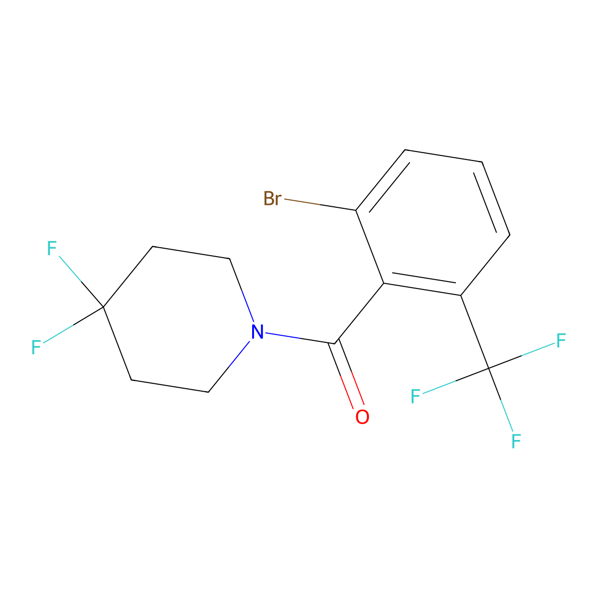 (2-Bromo-6-(trifluoromethyl)phenyl)(4,4-difluoropiperidin-1-yl)methanone molecular structure, CAS 2806909-95-3