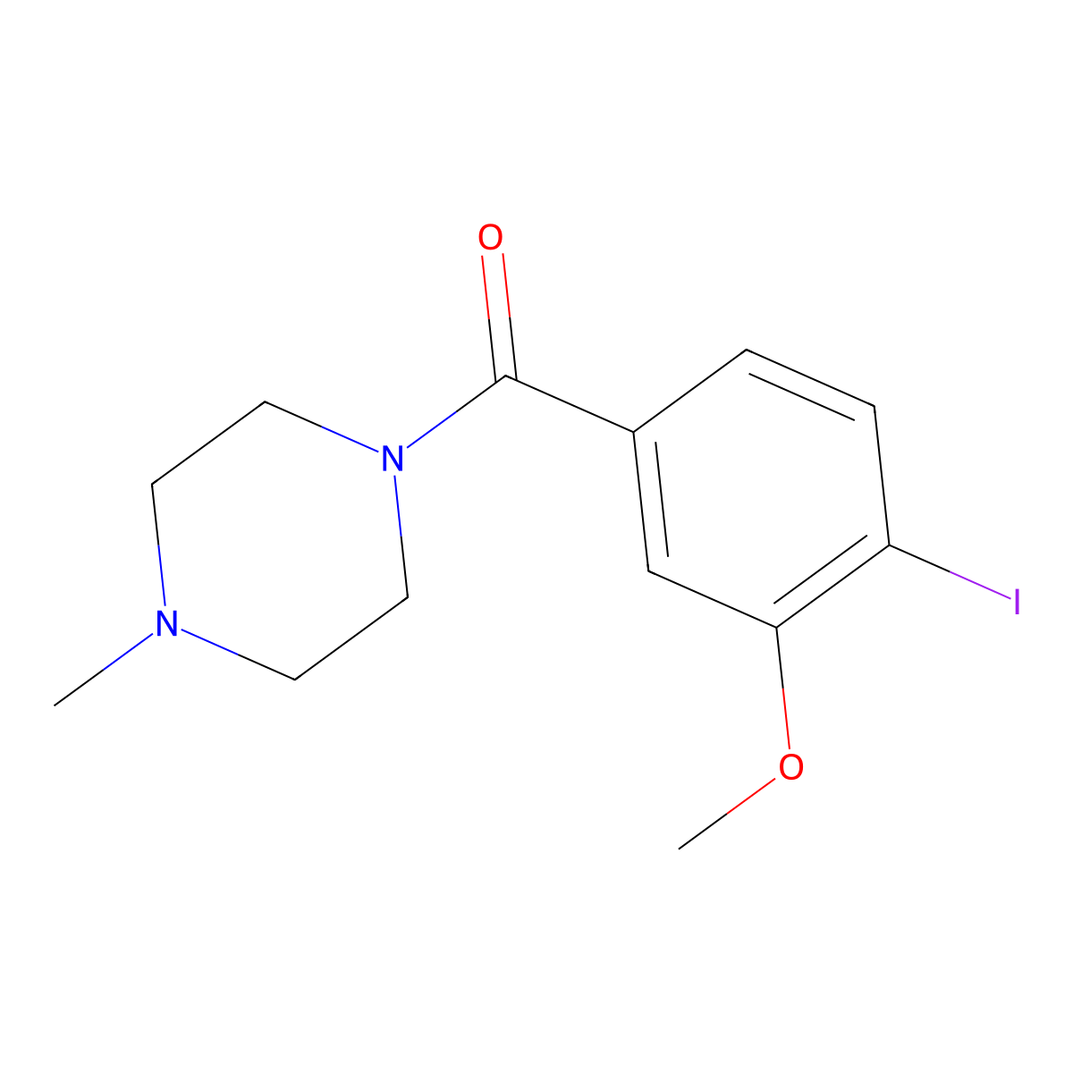 (4-Iodo-3-methoxyphenyl)(4-methylpiperazin-1-yl)methanone molecular structure, CAS 2806910-21-2