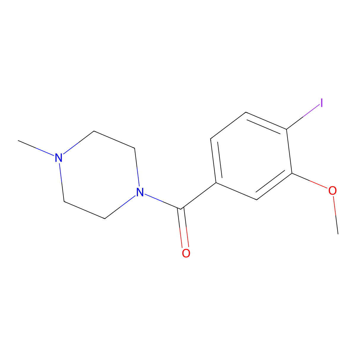 (4-Iodo-3-methoxyphenyl)(4-methylpiperazin-1-yl)methanone molecular structure, CAS 2806910-21-2