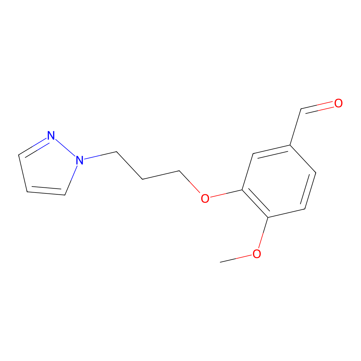 3-(3-(1H-pyrazol-1-yl)propoxy)-4-methoxybenzaldehyde molecular structure, CAS 2807037-34-7