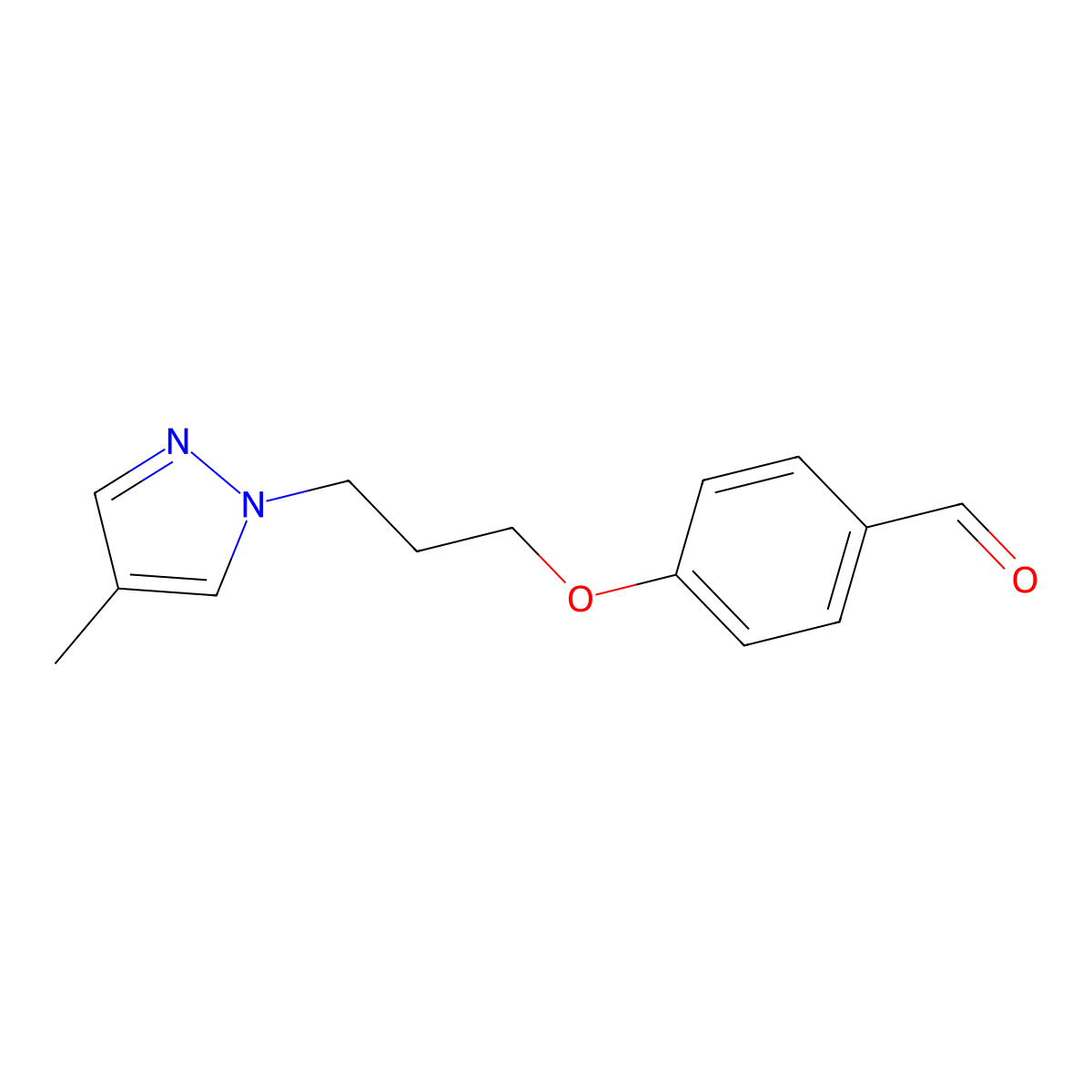 4-(3-(4-methyl-1H-pyrazol-1-yl)propoxy)benzaldehyde molecular structure, CAS 2807037-37-0