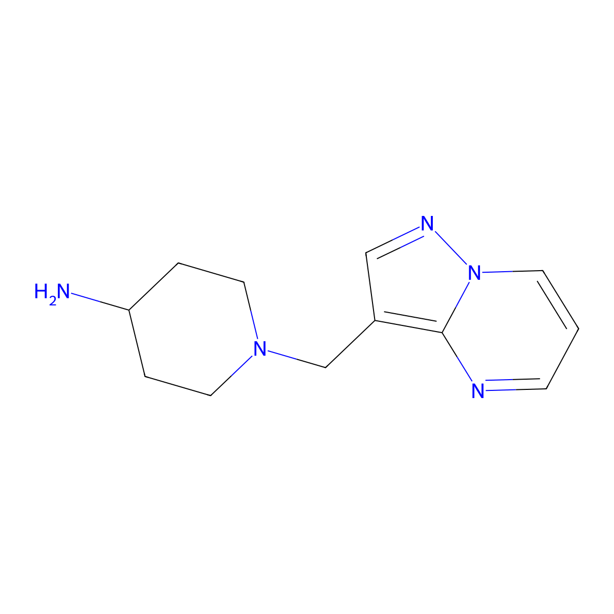 1-(Pyrazolo[1,5-a]pyrimidin-3-ylmethyl)piperidin-4-amine molecular structure, CAS 2807037-40-5