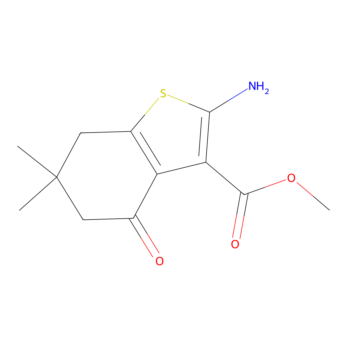 Methyl 2-amino-6,6-dimethyl-4-oxo-4,5,6,7-tetrahydrobenzo[b]thiophene-3-carboxylate molecular structure, CAS 2807037-68-7