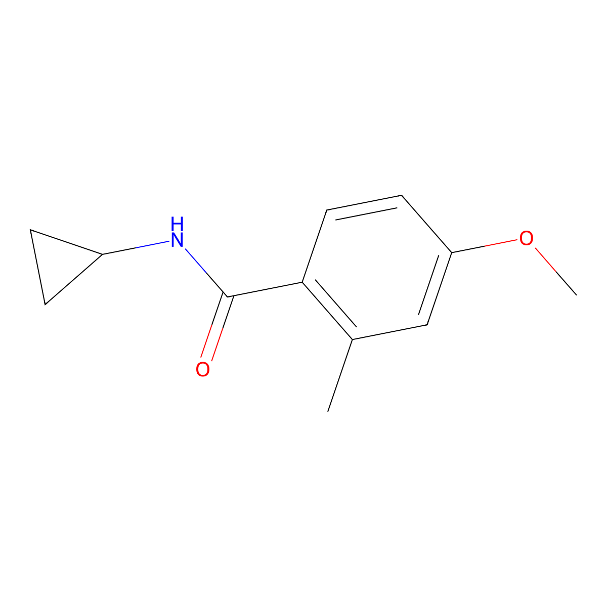 N-cyclopropyl-4-methoxy-2-methylbenzamide molecular structure, CAS 2807439-61-6