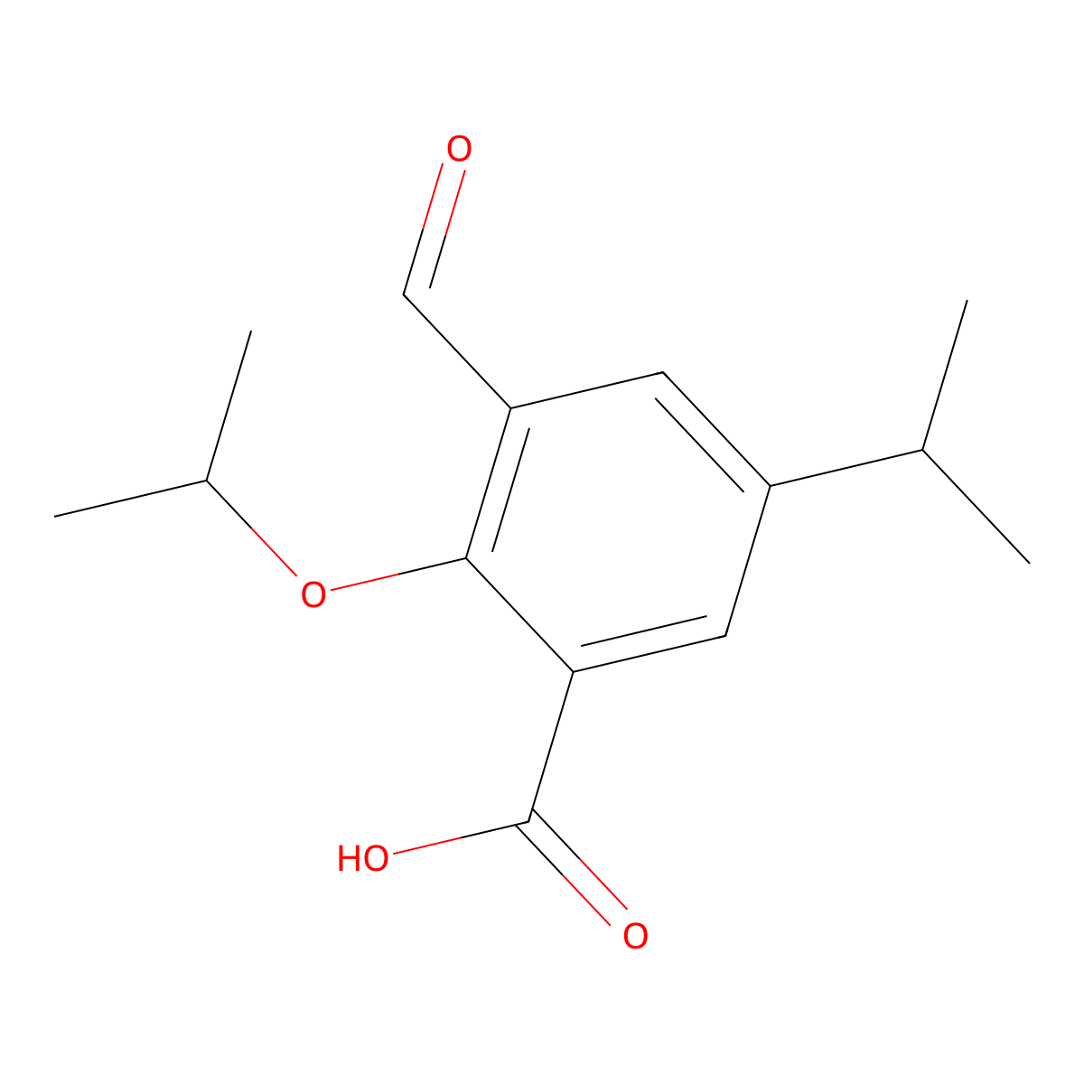 3-Formyl-2-isopropoxy-5-isopropylbenzoic acid molecular structure, CAS 2807439-83-2