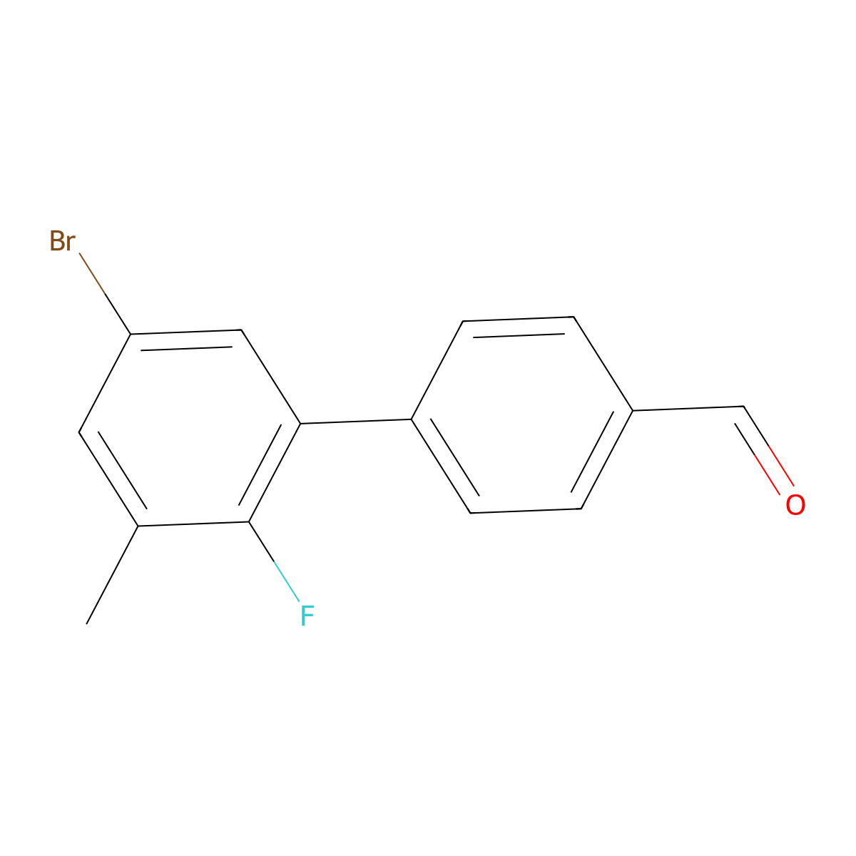 5'-Bromo-2'-fluoro-3'-methyl-[1,1'-biphenyl]-4-carbaldehyde molecular structure, CAS 2807440-02-2