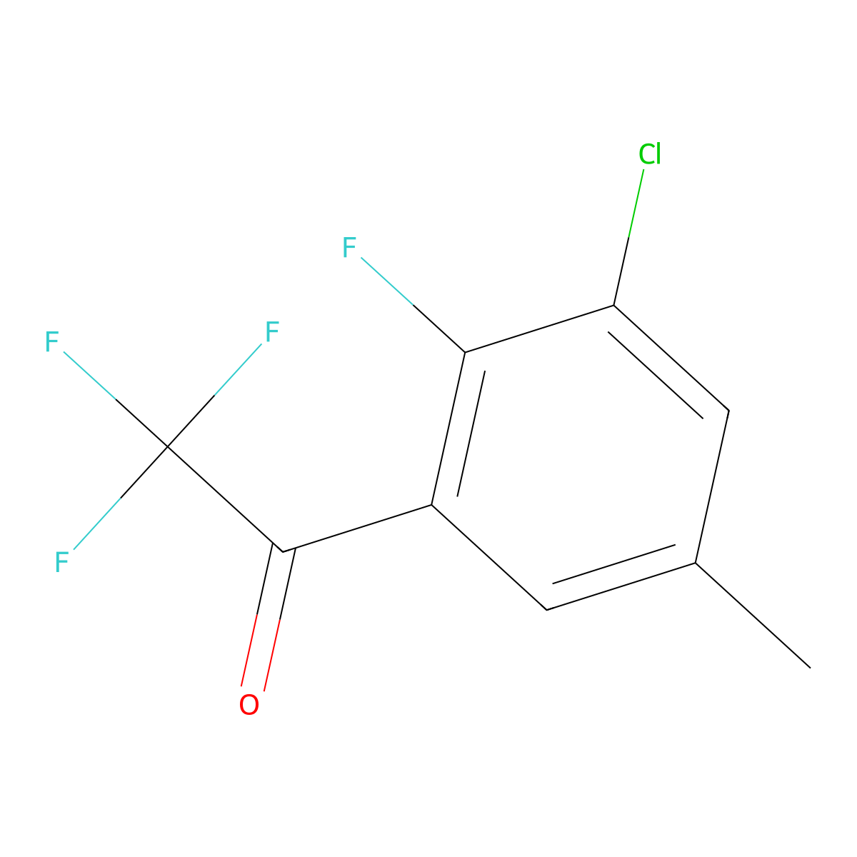 1-(3-Chloro-2-fluoro-5-methylphenyl)-2,2,2-trifluoroethanone molecular structure, CAS 2807440-05-5