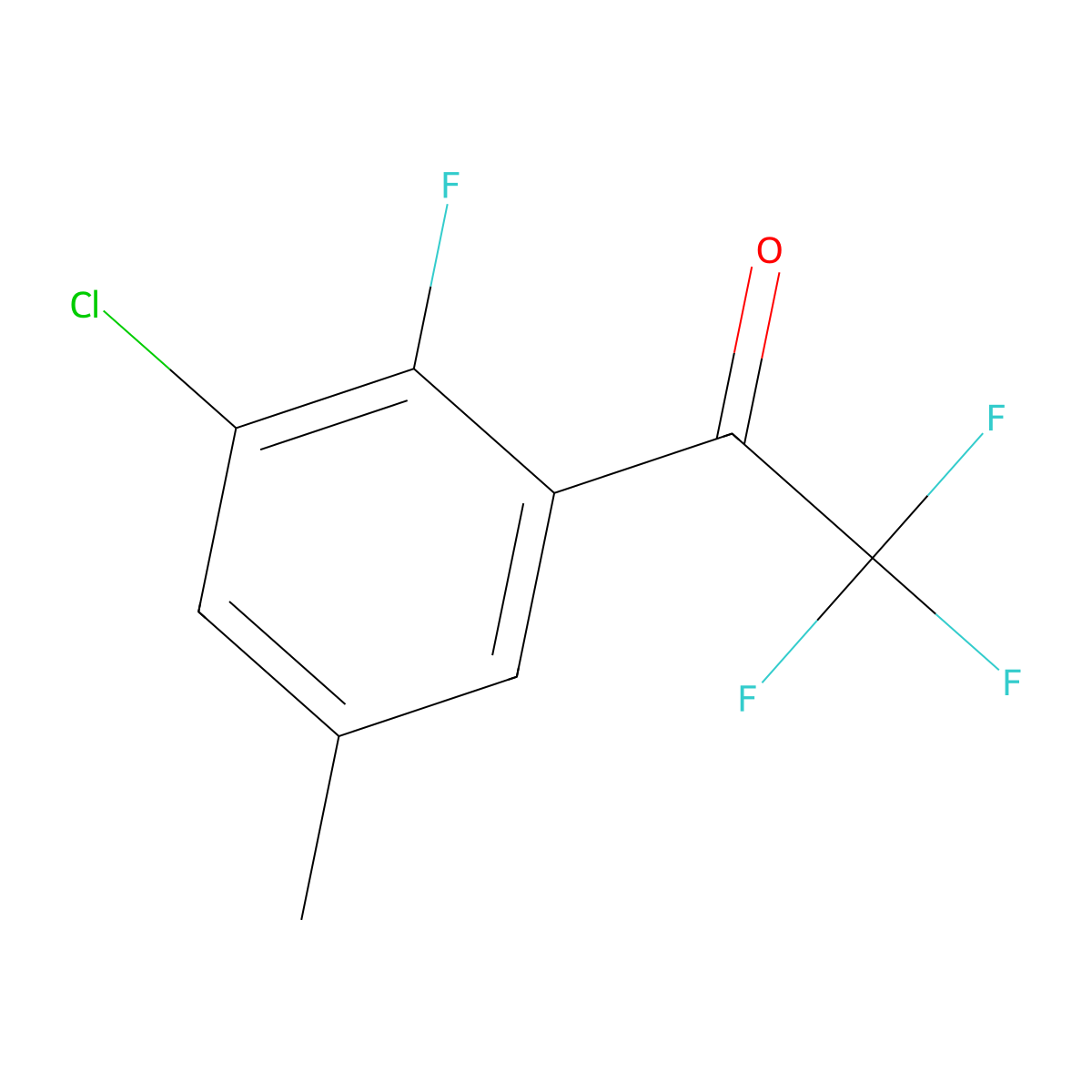 1-(3-Chloro-2-fluoro-5-methylphenyl)-2,2,2-trifluoroethanone molecular structure, CAS 2807440-05-5