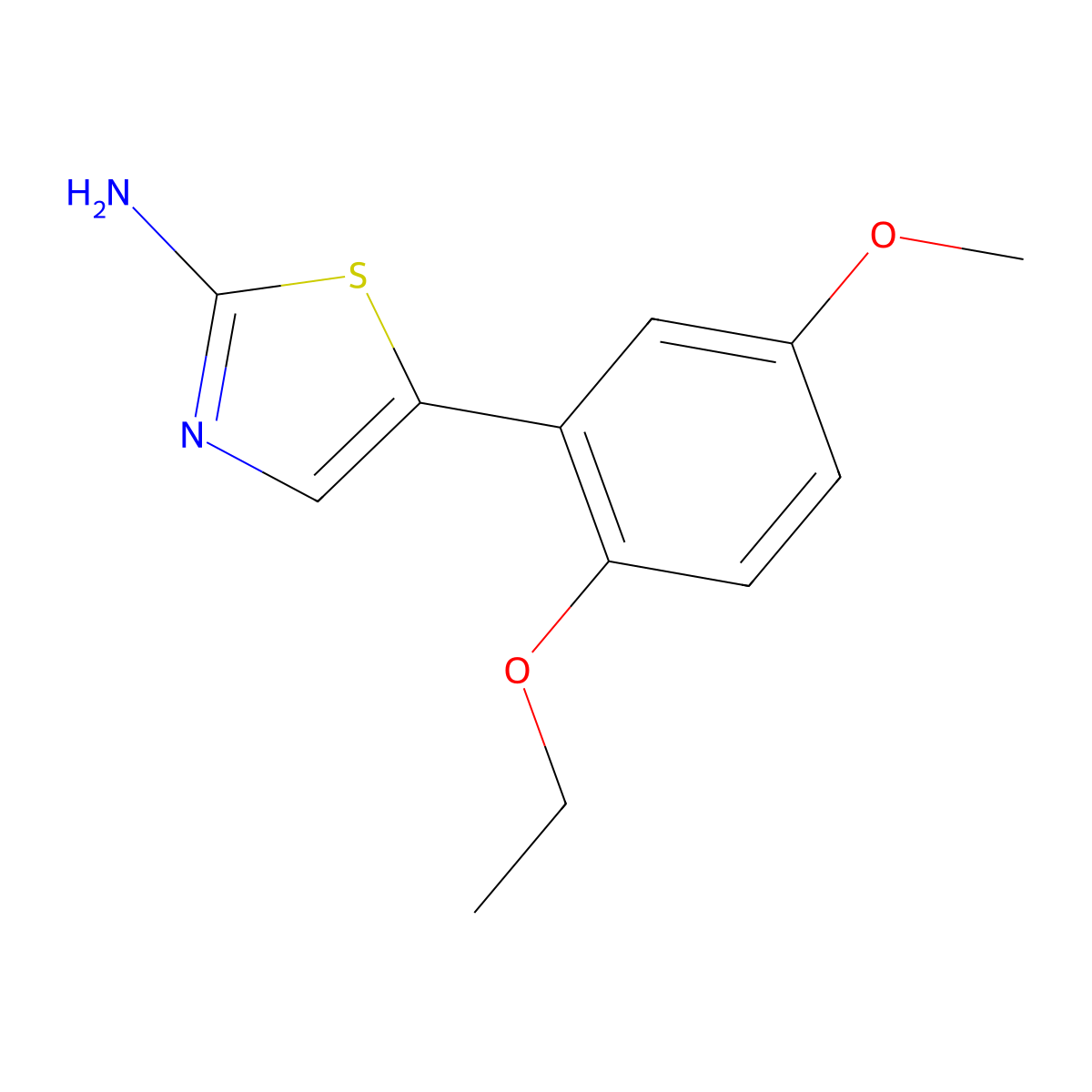 5-(2-Ethoxy-5-methoxyphenyl)thiazol-2-amine molecular structure, CAS 2807440-11-3