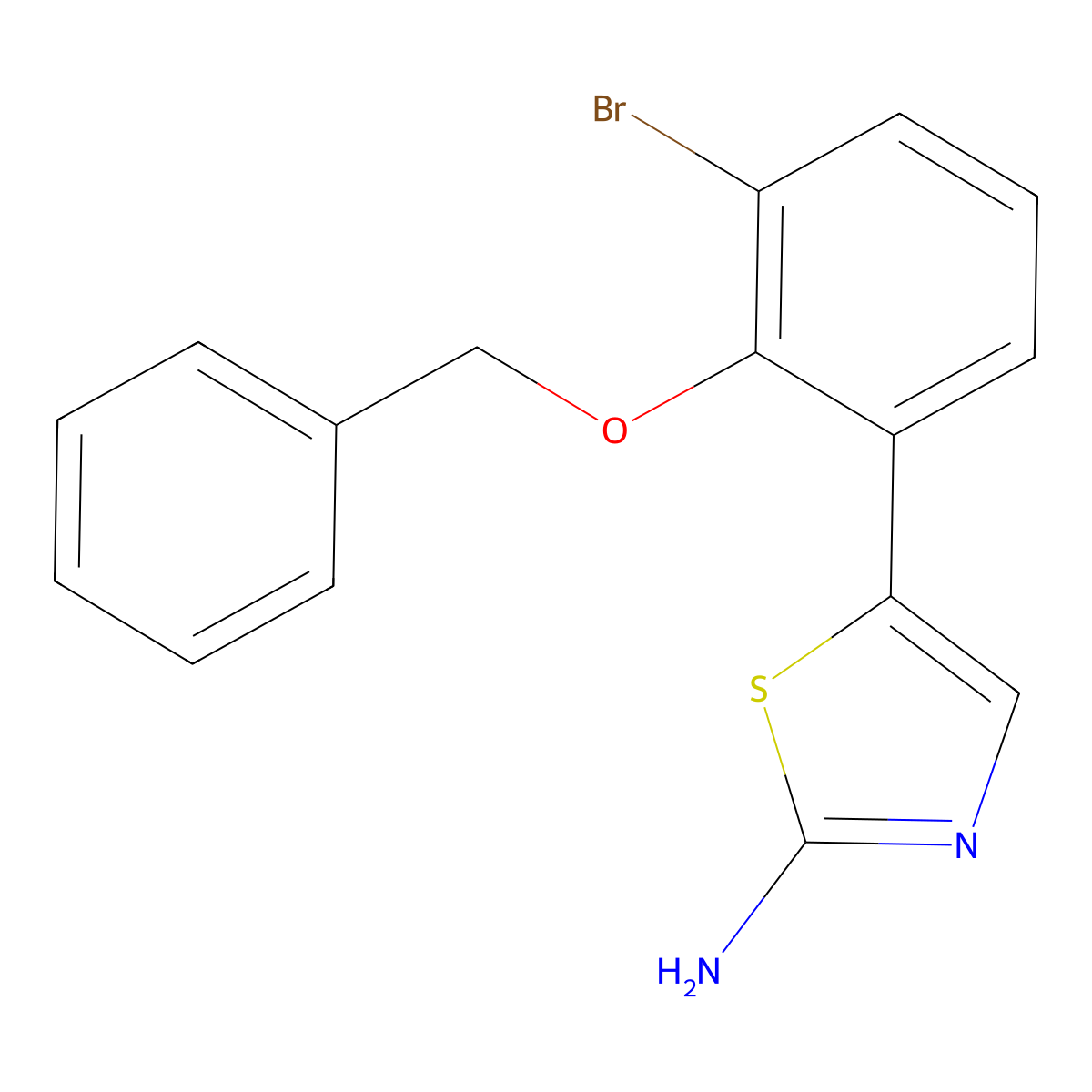 5-(2-(Benzyloxy)-3-bromophenyl)thiazol-2-amine molecular structure, CAS 2807440-15-7