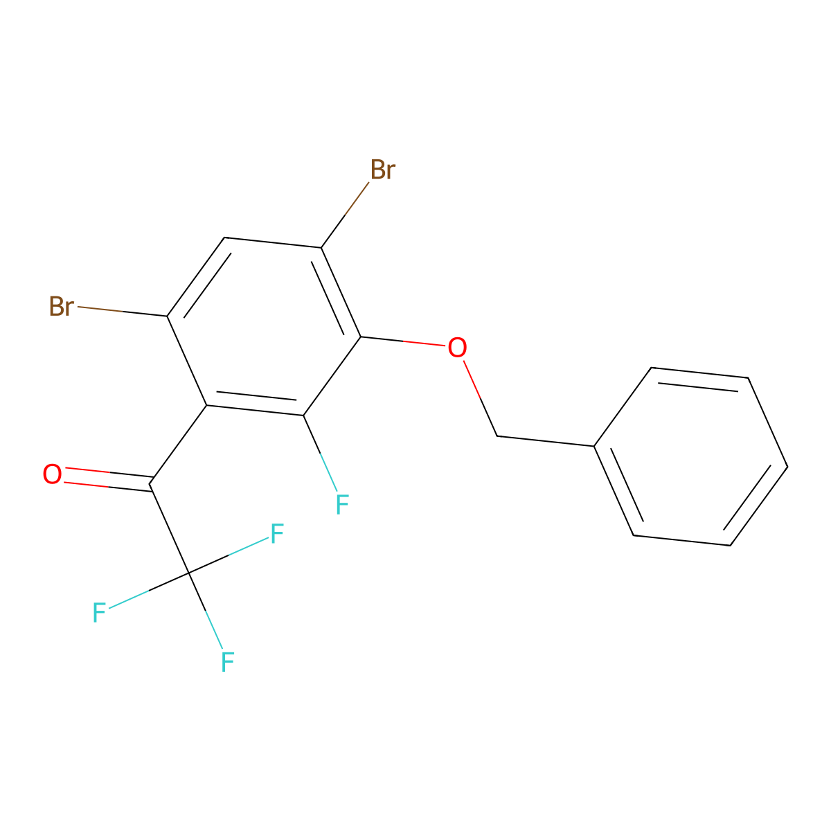1-(3-(Benzyloxy)-4,6-dibromo-2-fluorophenyl)-2,2,2-trifluoroethanone molecular structure, CAS 2807440-18-0
