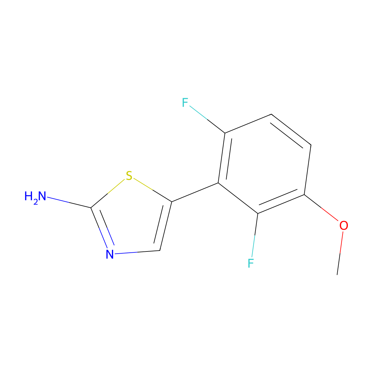 5-(2,6-Difluoro-3-methoxyphenyl)thiazol-2-amine molecular structure, CAS 2807440-21-5