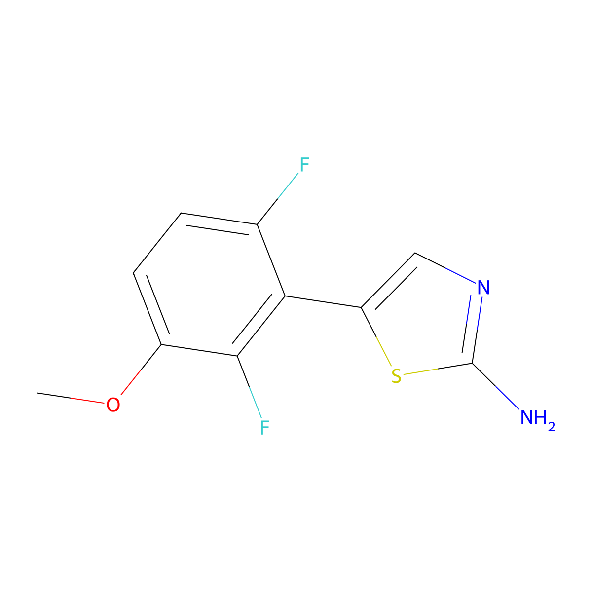 5-(2,6-Difluoro-3-methoxyphenyl)thiazol-2-amine molecular structure, CAS 2807440-21-5