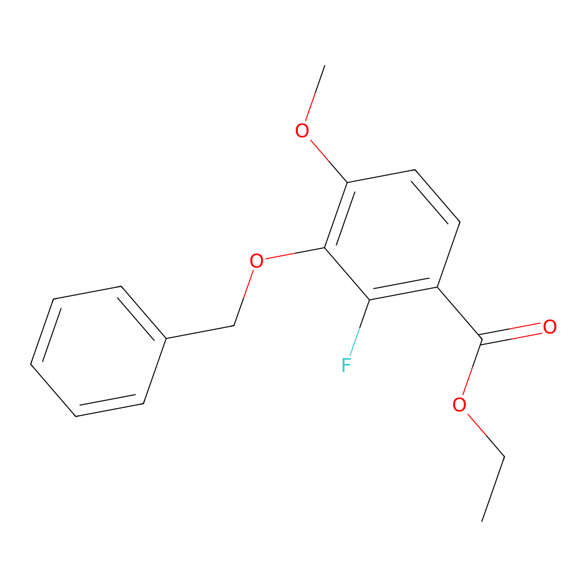 Ethyl 3-(benzyloxy)-2-fluoro-4-methoxybenzoate molecular structure, CAS 2807440-26-0