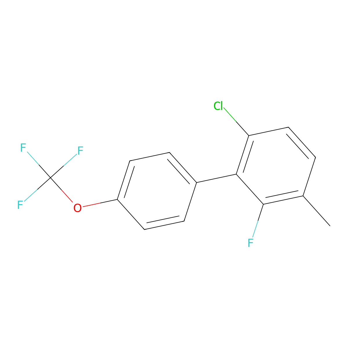 6-Chloro-2-fluoro-3-methyl-4'-(trifluoromethoxy)-1,1'-biphenyl molecular structure, CAS 2807440-28-2