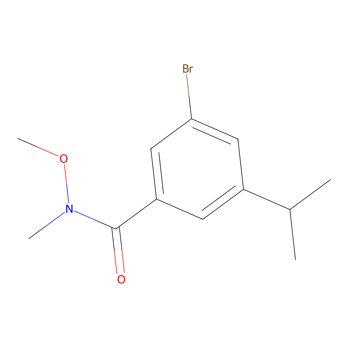 3-Bromo-5-isopropyl-N-methoxy-N-methylbenzamide molecular structure, CAS 2807440-46-4
