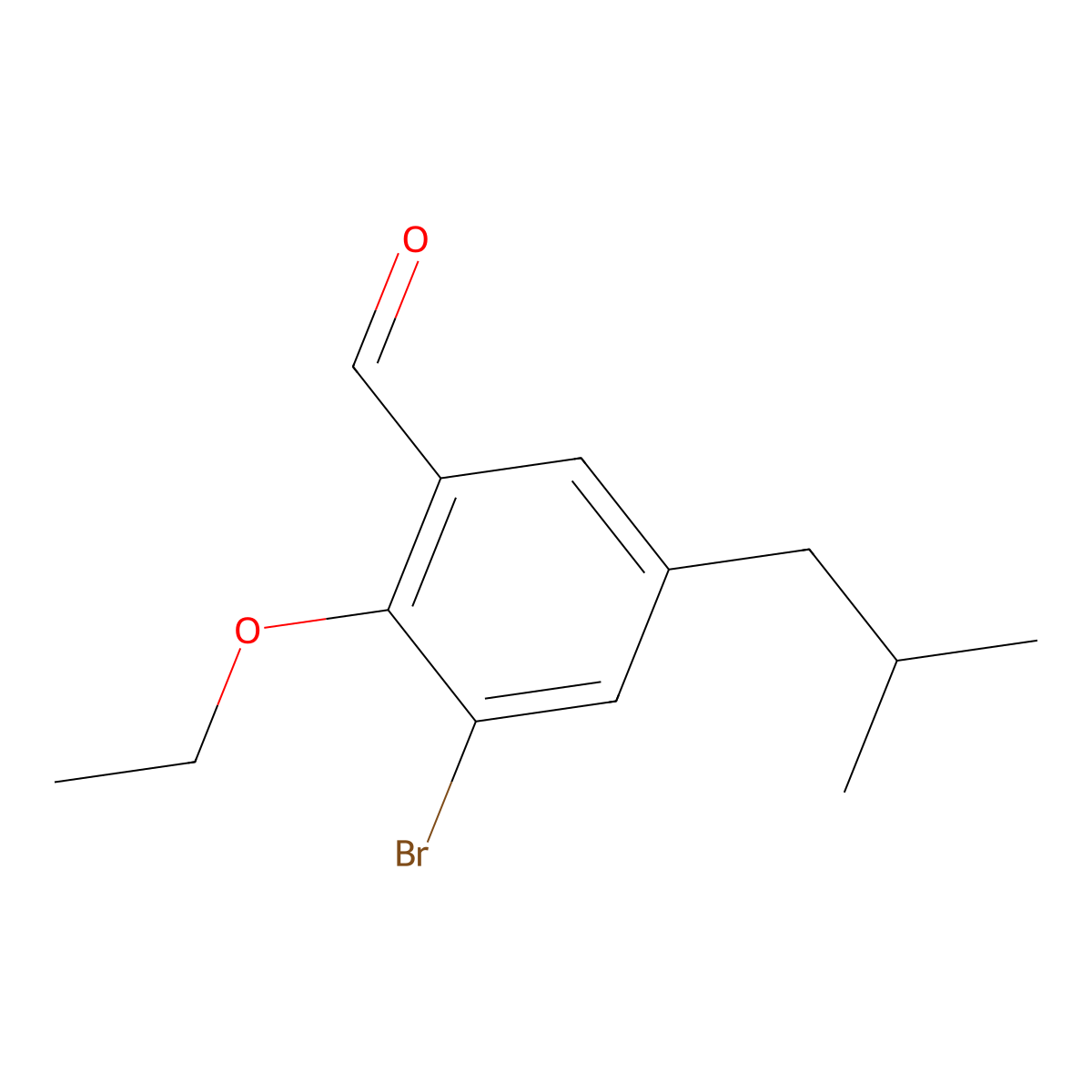 3-Bromo-2-ethoxy-5-isobutylbenzaldehyde molecular structure, CAS 2807440-55-5