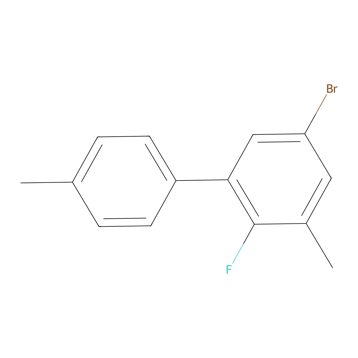 5-Bromo-2-fluoro-3,4'-dimethyl-1,1'-biphenyl molecular structure, CAS 2807440-76-0